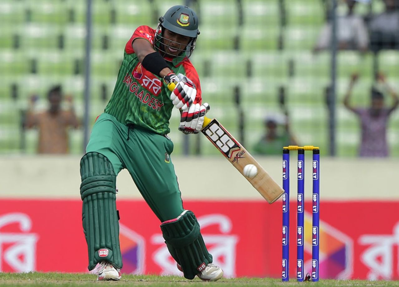Soumya Sarkar struck six fours and a six in his 37, Bangladesh v South Africa, 2nd T20I, Mirpur, July 7, 2015