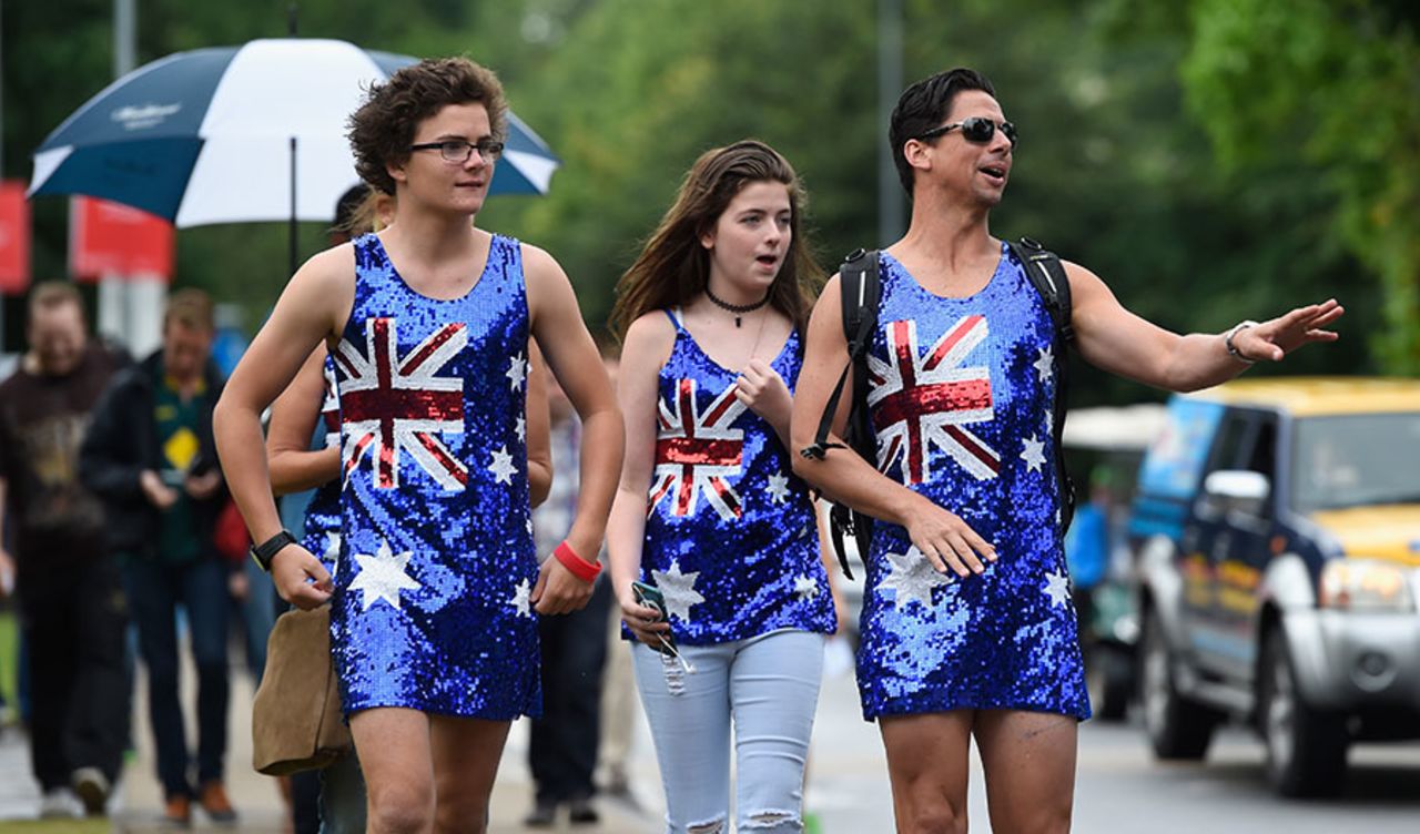 Australia fans arrive at the ground, England v Australia, 1st Investec Ashes Test, Cardiff, 1st day, July 8, 2015