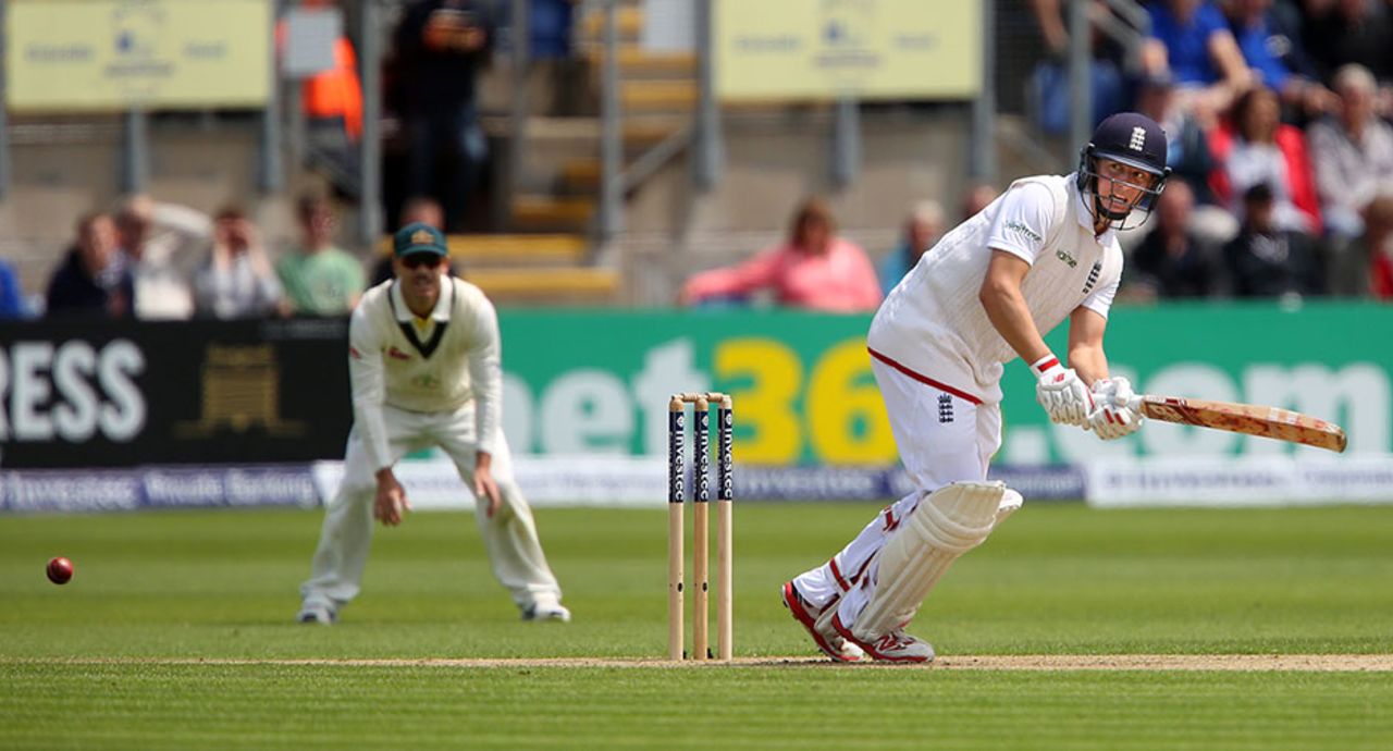 Gary Ballance works one into the leg side, England v Australia, 1st Investec Ashes Test, Cardiff, 1st day, July 8, 2015