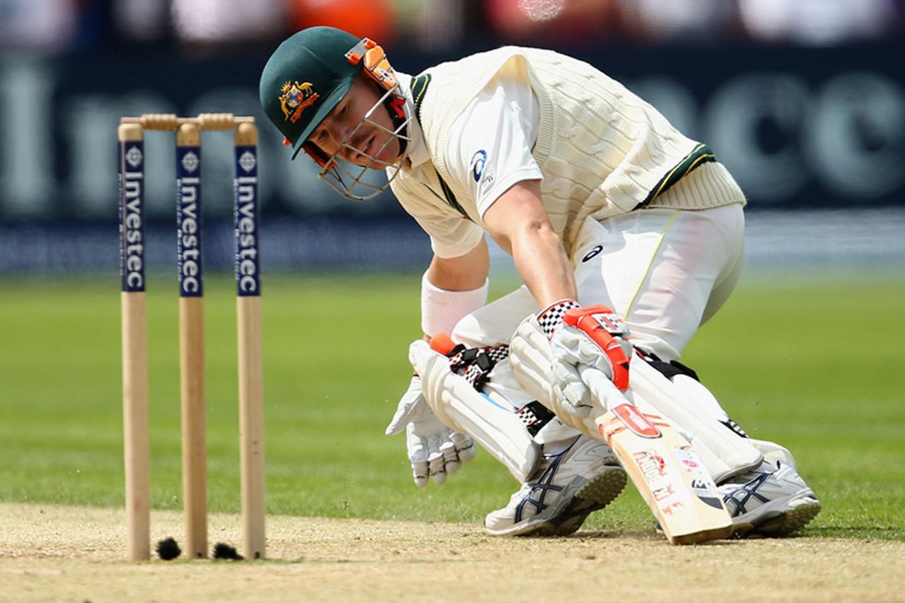 David Warner turns after completing a run, England v Australia, 1st Investec Ashes Test, Cardiff, 2nd day, July 9, 2015