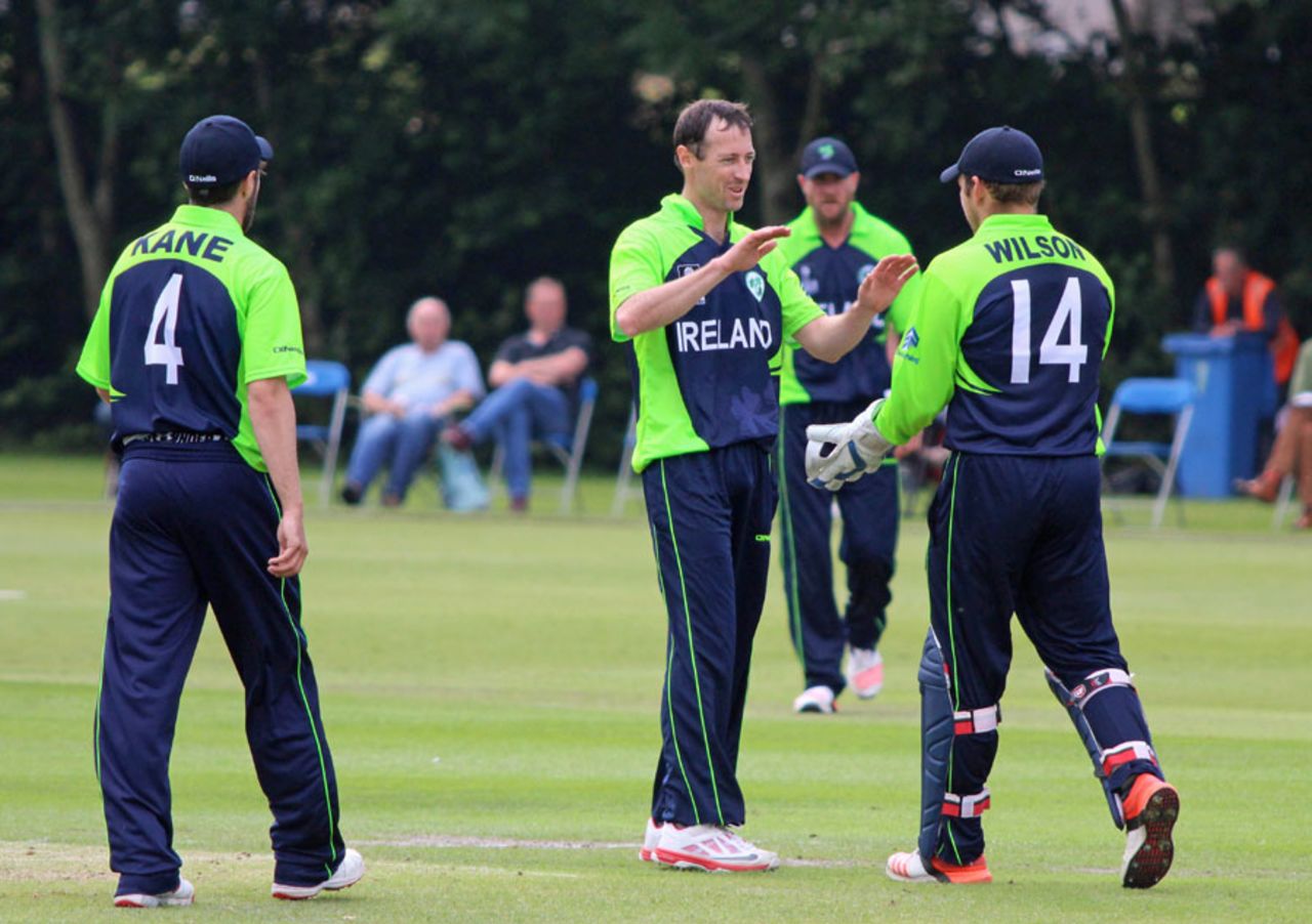 Alex Cusack took two wickets for 25 runs, Ireland v Namibia, World Twenty20 Qualifier, Belfast, July 10, 2015
