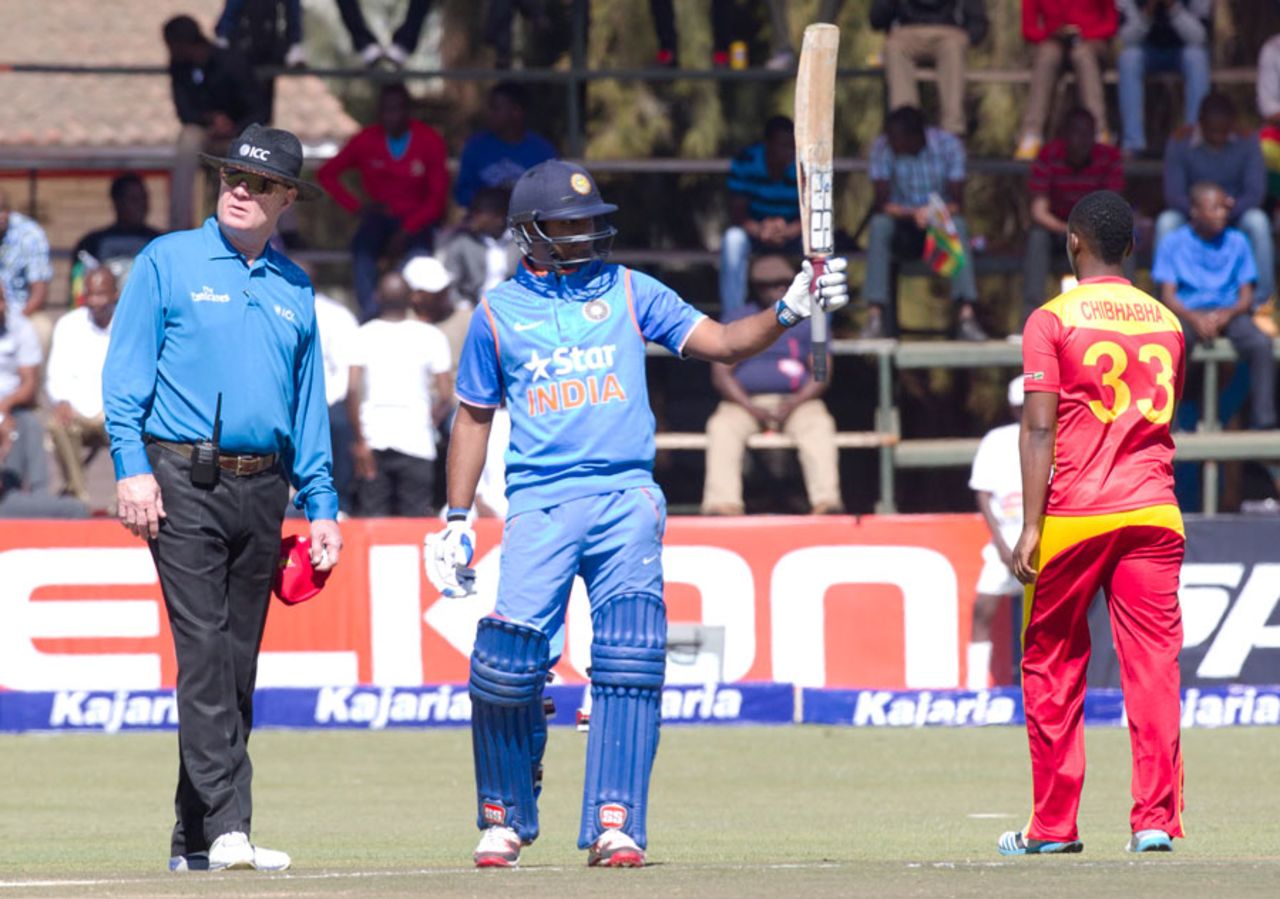 Ambati Rayudu made his second ODI century, Zimbabwe v India, 1st ODI, Harare, July 10, 2015