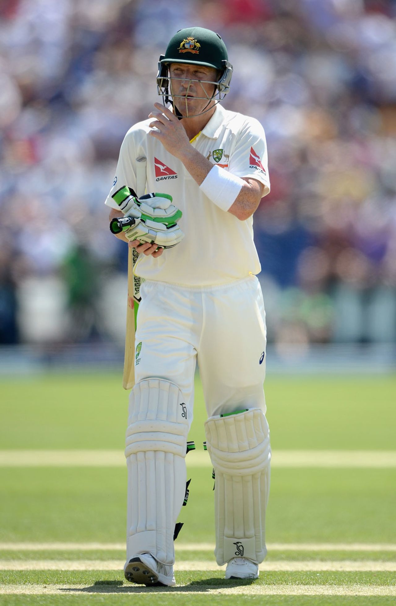 Brad Haddin walks off after making 22, England v Australia, 1st Investec Ashes Test, Cardiff, 3rd day, July 10, 2015
