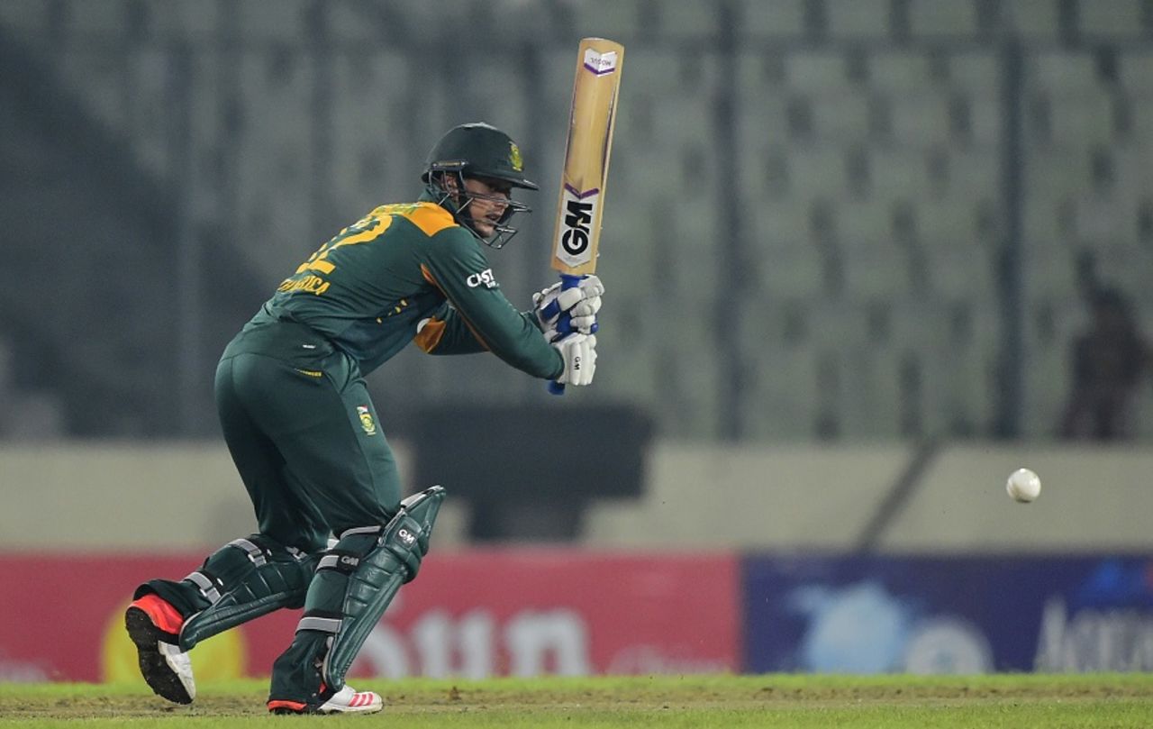 Quinton de Kock clips the ball through the leg side, Bangladesh v South Africa, 1st ODI, Mirpur, July 10, 2015