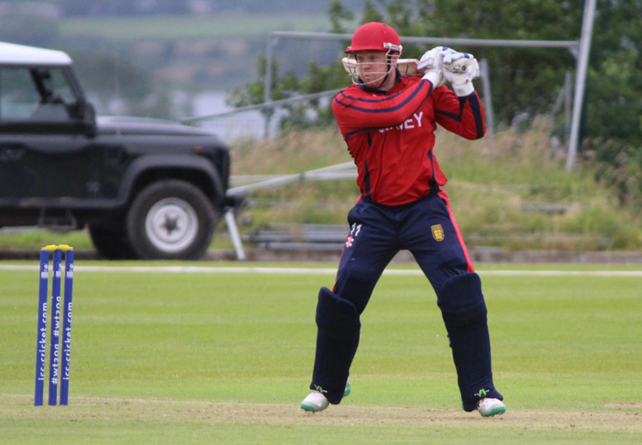 Edward Farley smashed three fours and four sixes in his 57, Hong Kong v Jersey, World T20 Qualifier, Bready, July 11, 2015