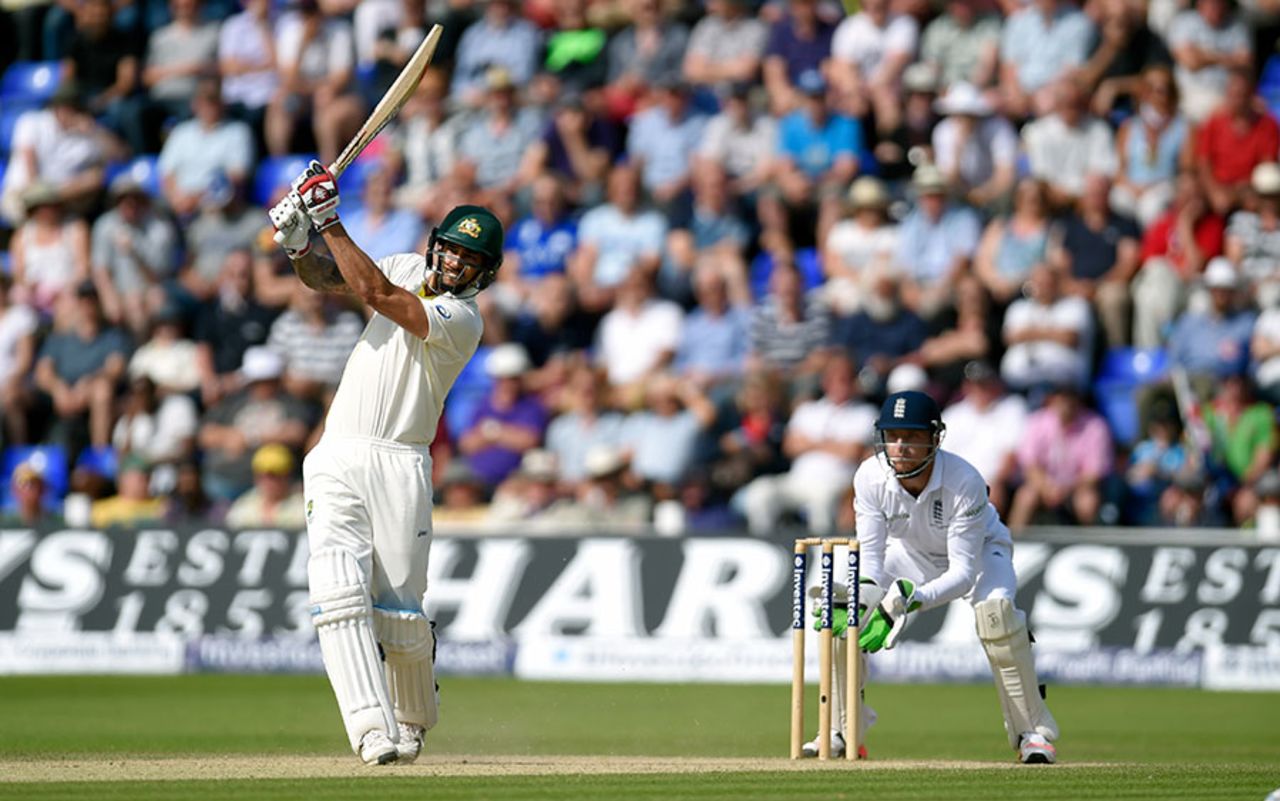Mitchell Johnson fought hard to make 77, England v Australia, 1st Investec Ashes Test, Cardiff, 4th day, July 11, 2015