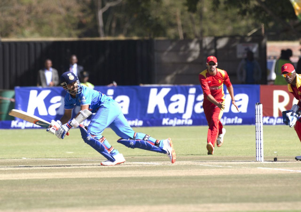 Ajinkya Rahane guides it fine, Zimbabwe v India, 2nd ODI, Harare, July 12, 2015