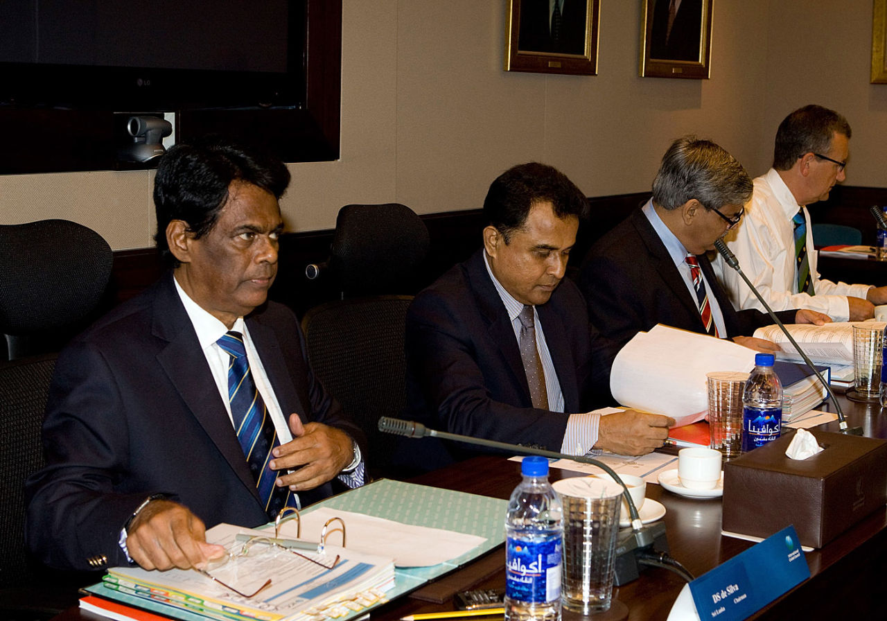 Somachandra de Silva sits at an ICC meeting, Dubai, October 12, 2010