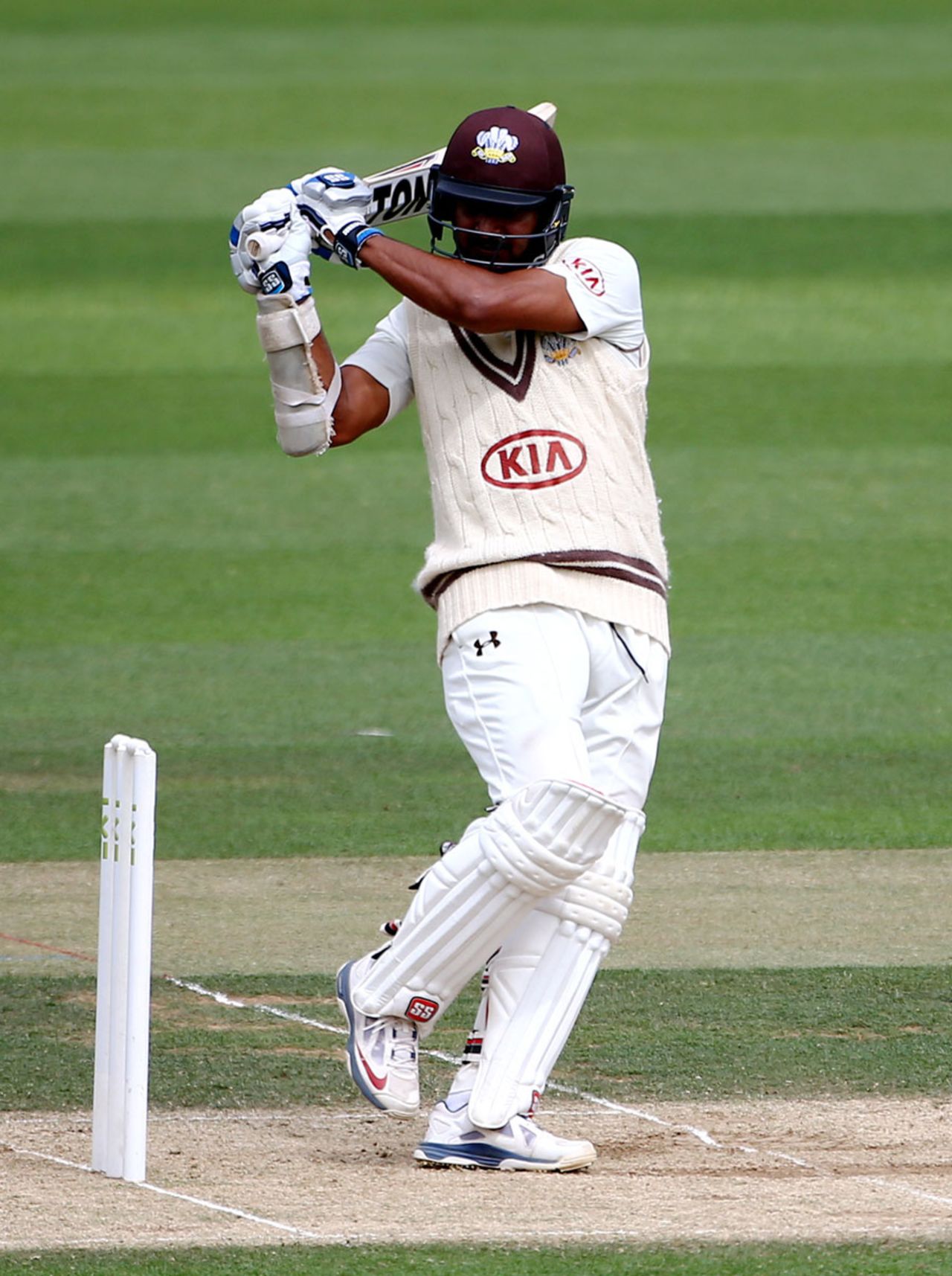 Kumar Sangakkara pulls on the way to 110, Surrey v Kent, LV= County Championship Division One, The Oval, 3rd day, July 15, 2015