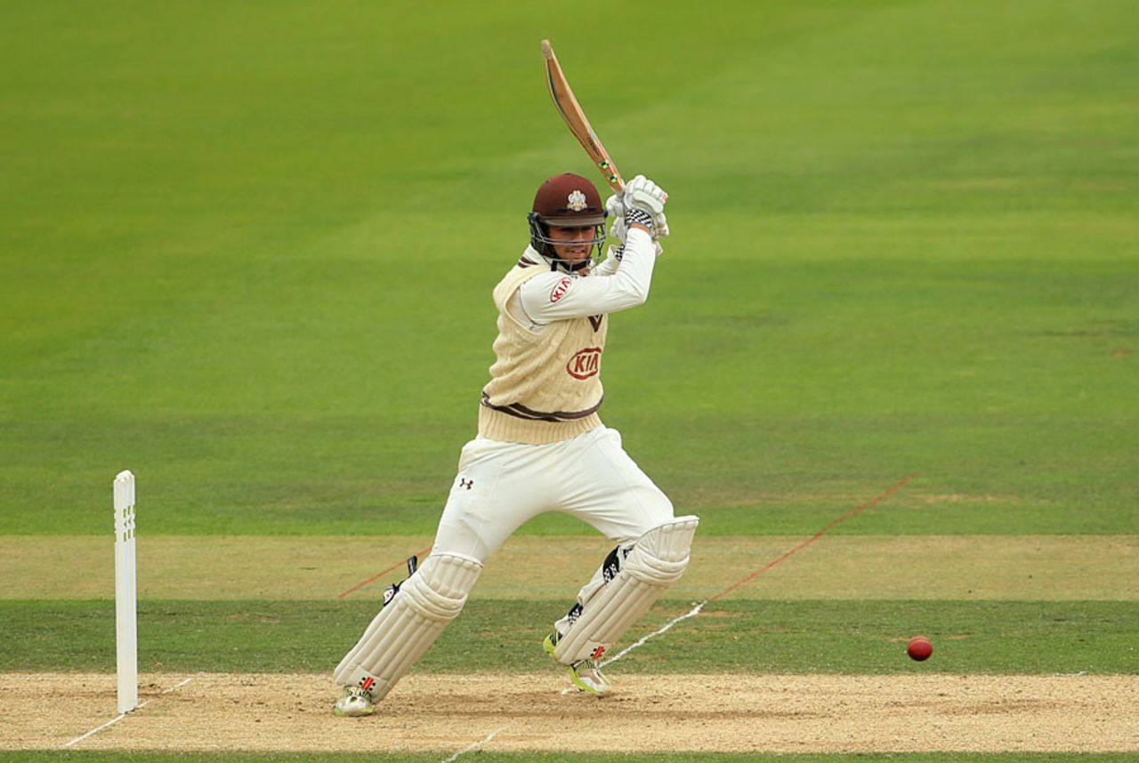 Ben Foakes punches through the off side, Surrey v Kent, County Championship, Division Two, Kia Oval, 1st day, July 13, 2015