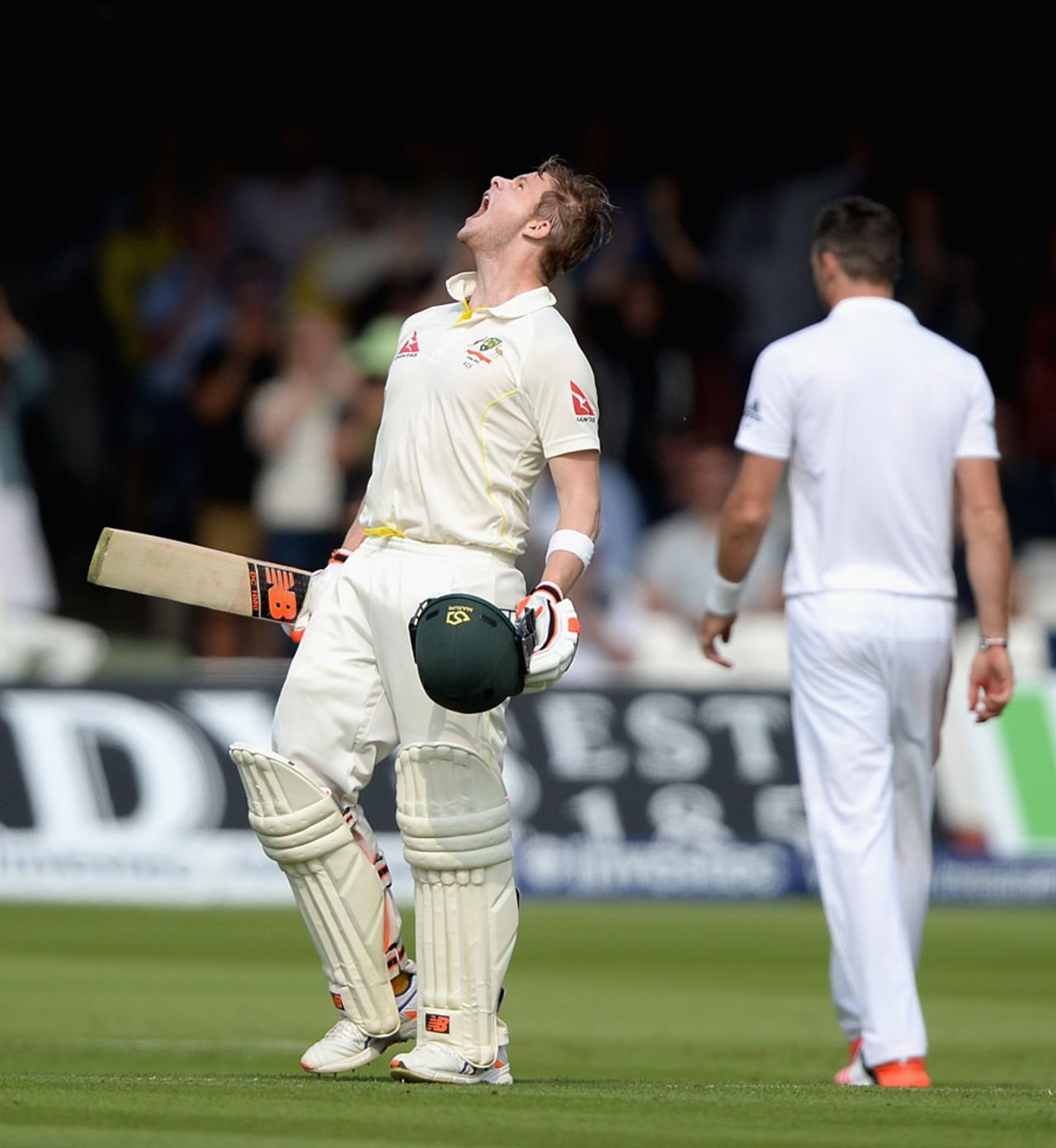 Steven Smith lets out a scream on reaching his hundred, England v Australia, 2nd Investec Ashes Test, Lord's, 1st day, July 16, 2015