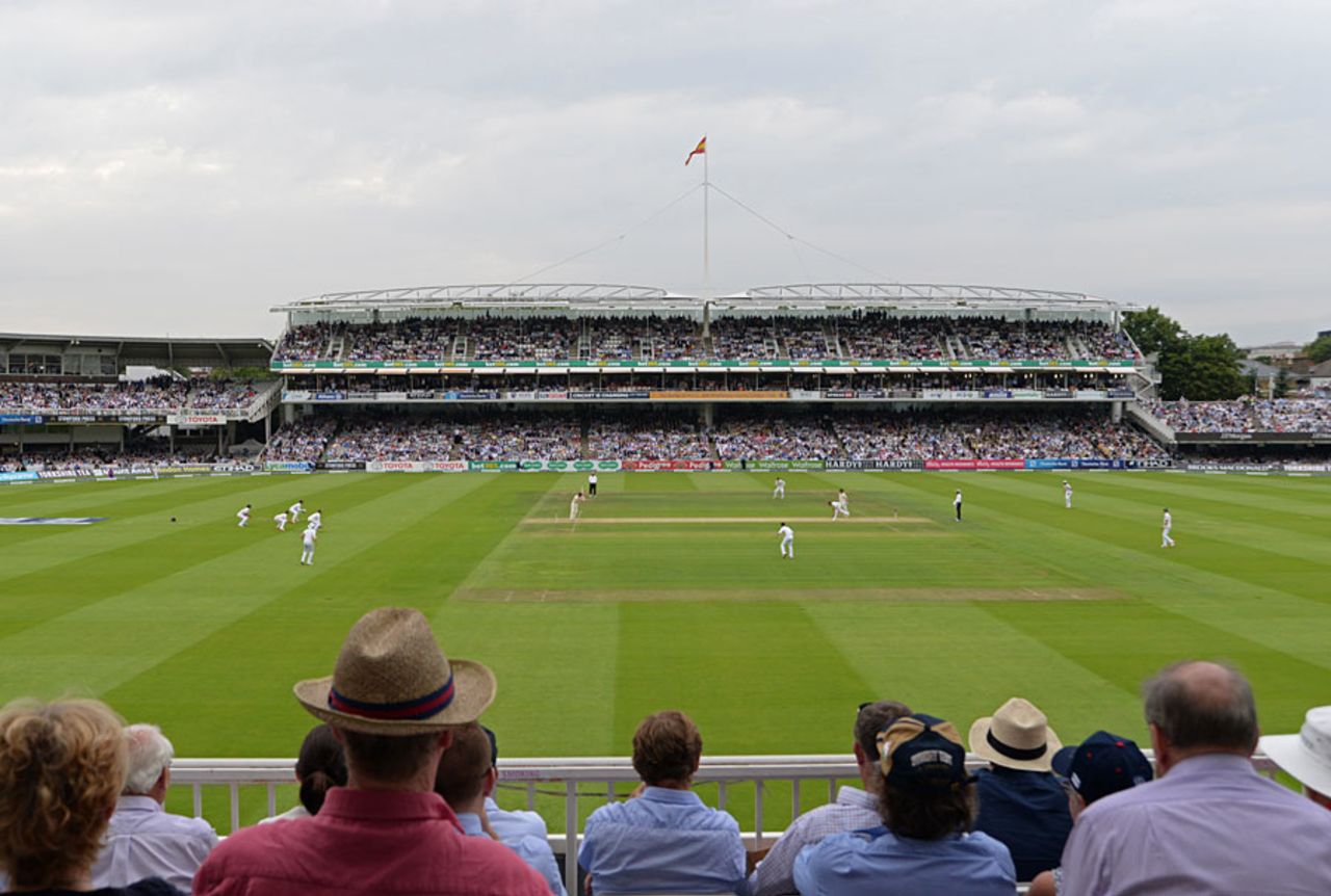 Fans watch the opening day of the second Test, England v Australia, 2nd Investec Ashes Test, Lord's, 1st day, July 16, 2015