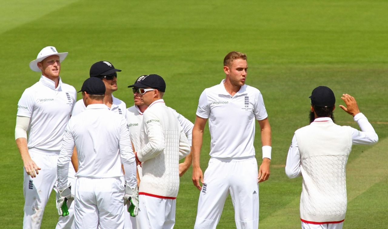 Stuart Broad is mobbed by his team-mates, England v Australia, 2nd Investec Ashes Test, Lord's, 2nd day, July 17, 2015
