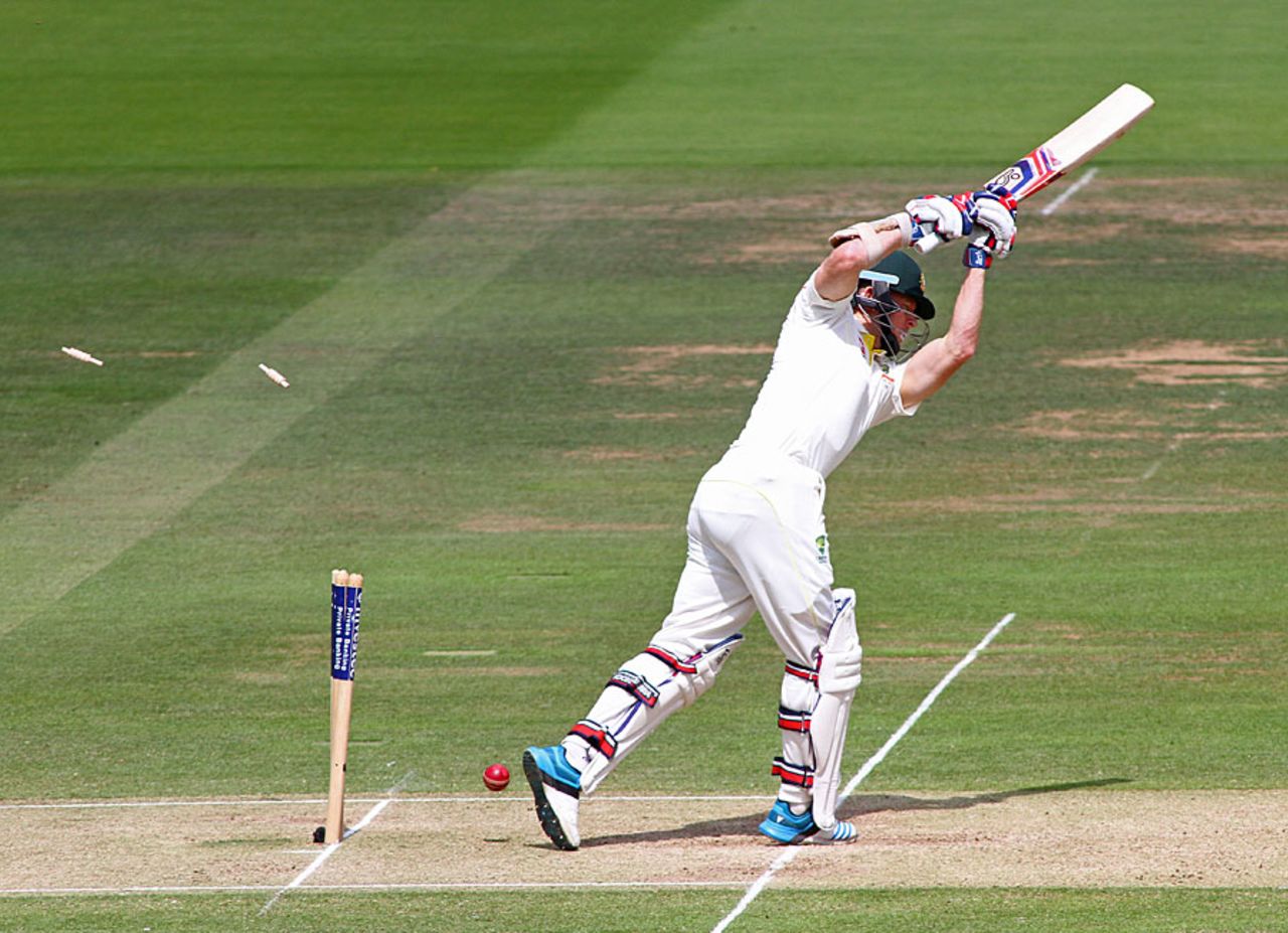 Chris Rogers is bowled by Stuart Broad for 173, England v Australia, 2nd Investec Ashes Test, Lord's, 2nd day, July 17, 2015