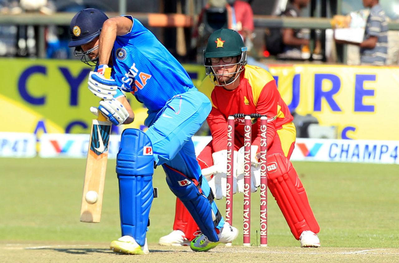 Manish Pandey stroked a run-a-ball 19 , Zimbabwe v India, 1st T20, Harare, July 17, 2015