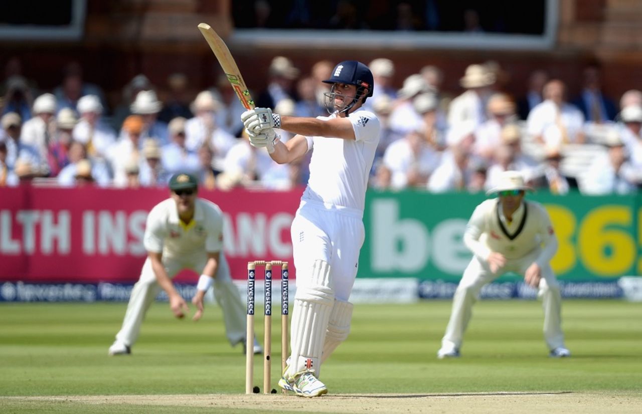 Alastair Cook unleashes a pull, England v Australia, 2nd Investec Ashes Test, Lord's, 3rd day, July 18, 2015