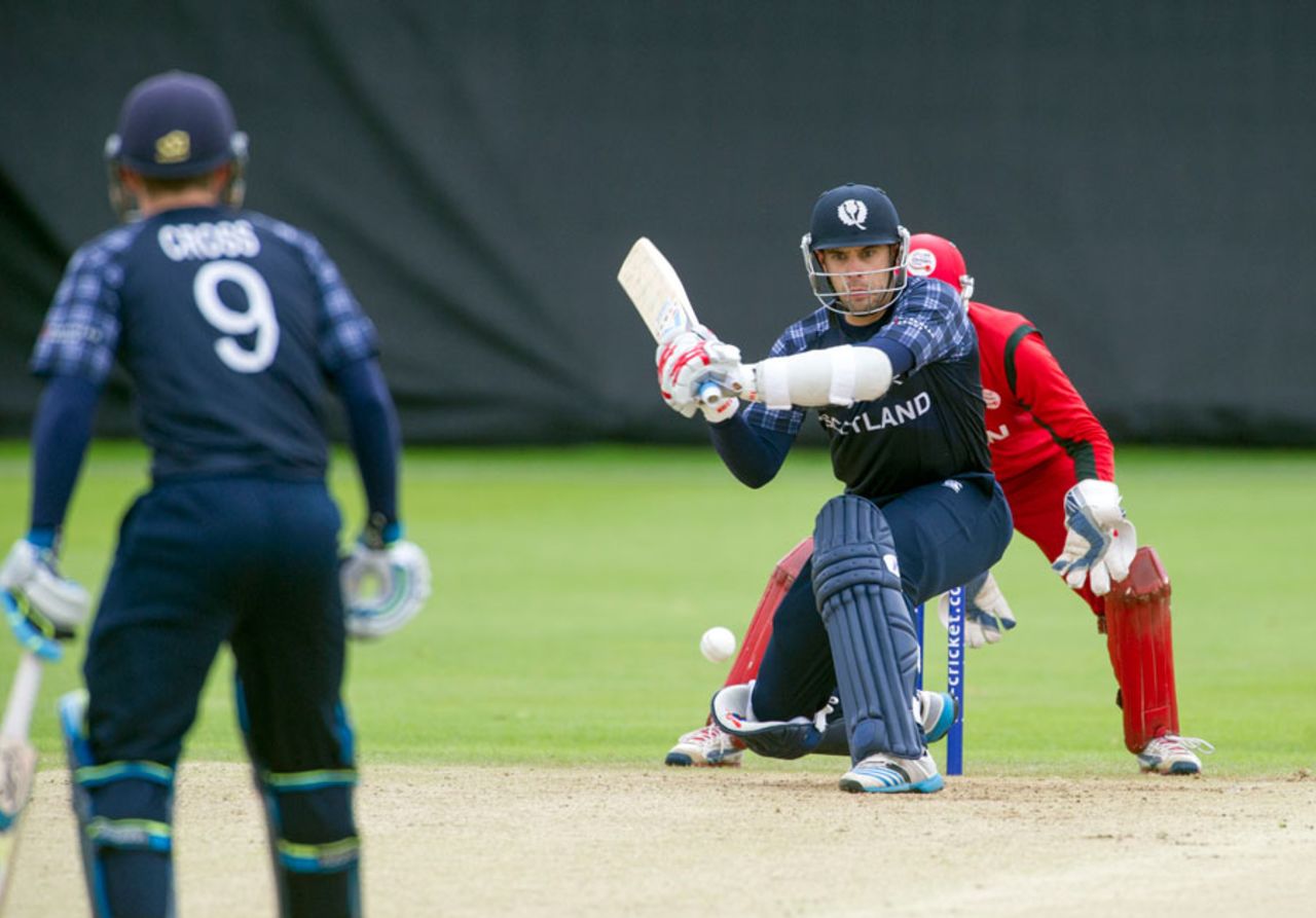 Kyle Coetzer smashed a 38-ball 63, Scotland v Oman, World T20 Qualifier, Edinburgh, July 18, 2015