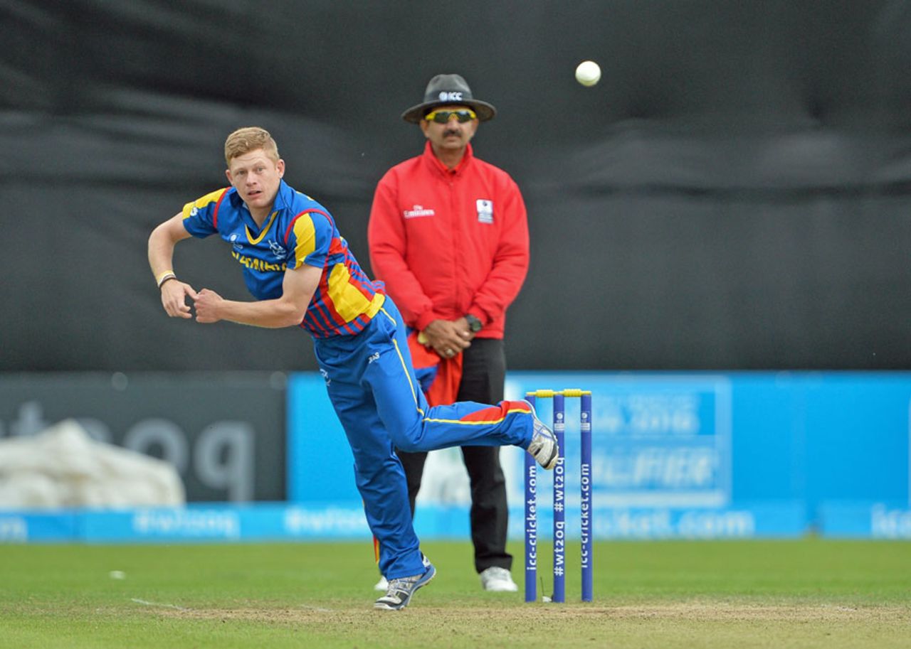 Bernard Scholtz picked his career-best T20 figures of 4 for 11, Namibia v Papua New Guinea, World T20 Qualifier, Group A, Dublin, July 18, 2015