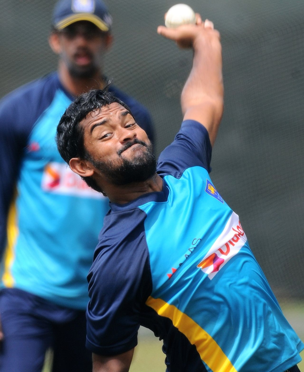 Sachith Pathirana bowls in the nets, Colombo, July 18, 2015