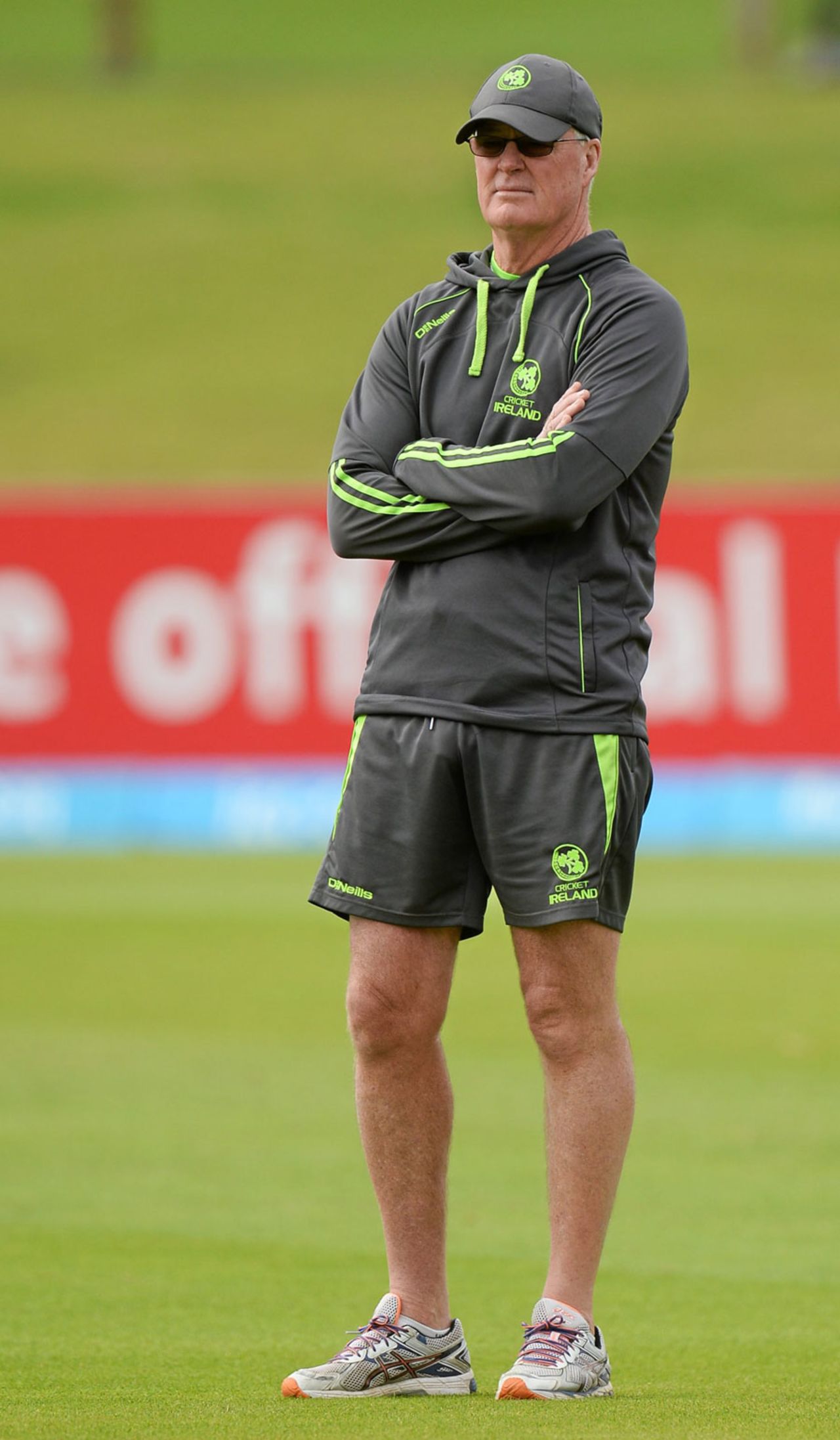Ireland coach John Bracewell looks on during a training session, Ireland v Jersey, World T20 Qualifier, July 19, 2015