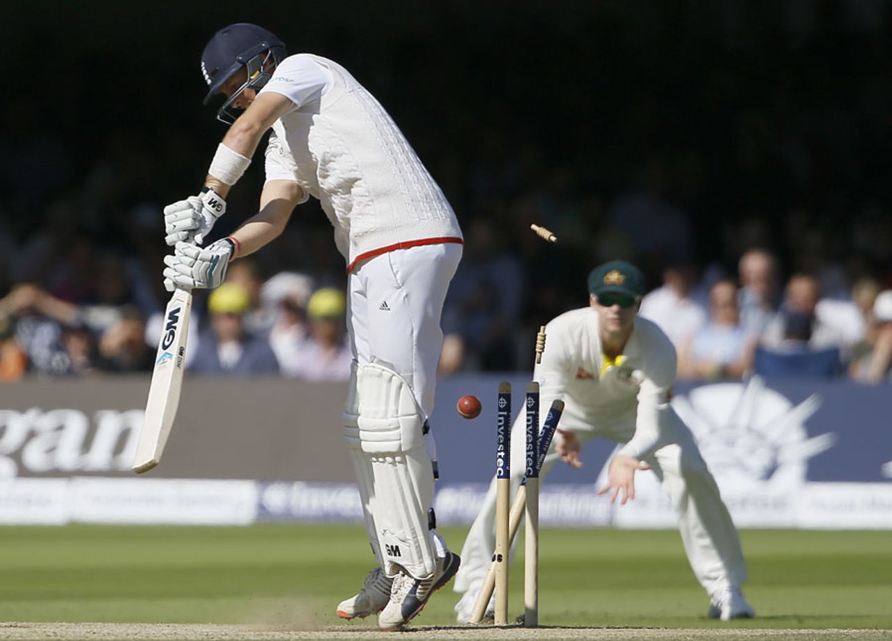 Joe Root fell to Josh Hazlewood as the end neared, England v Australia, 2nd Investec Ashes Test, Lord's, 4th day, July 19, 2015