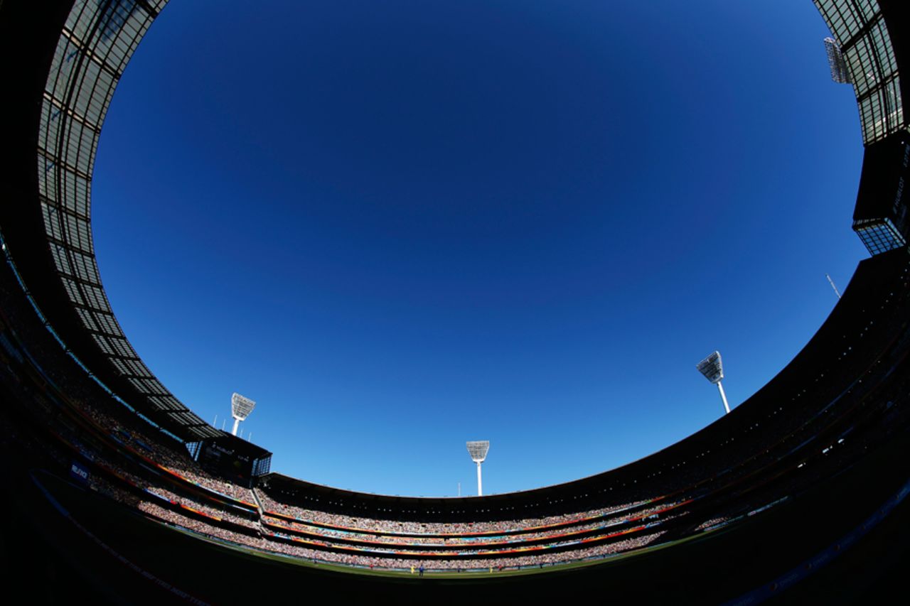 A beautiful, cloudless day at the MCG, Melbourne, February 14, 2015