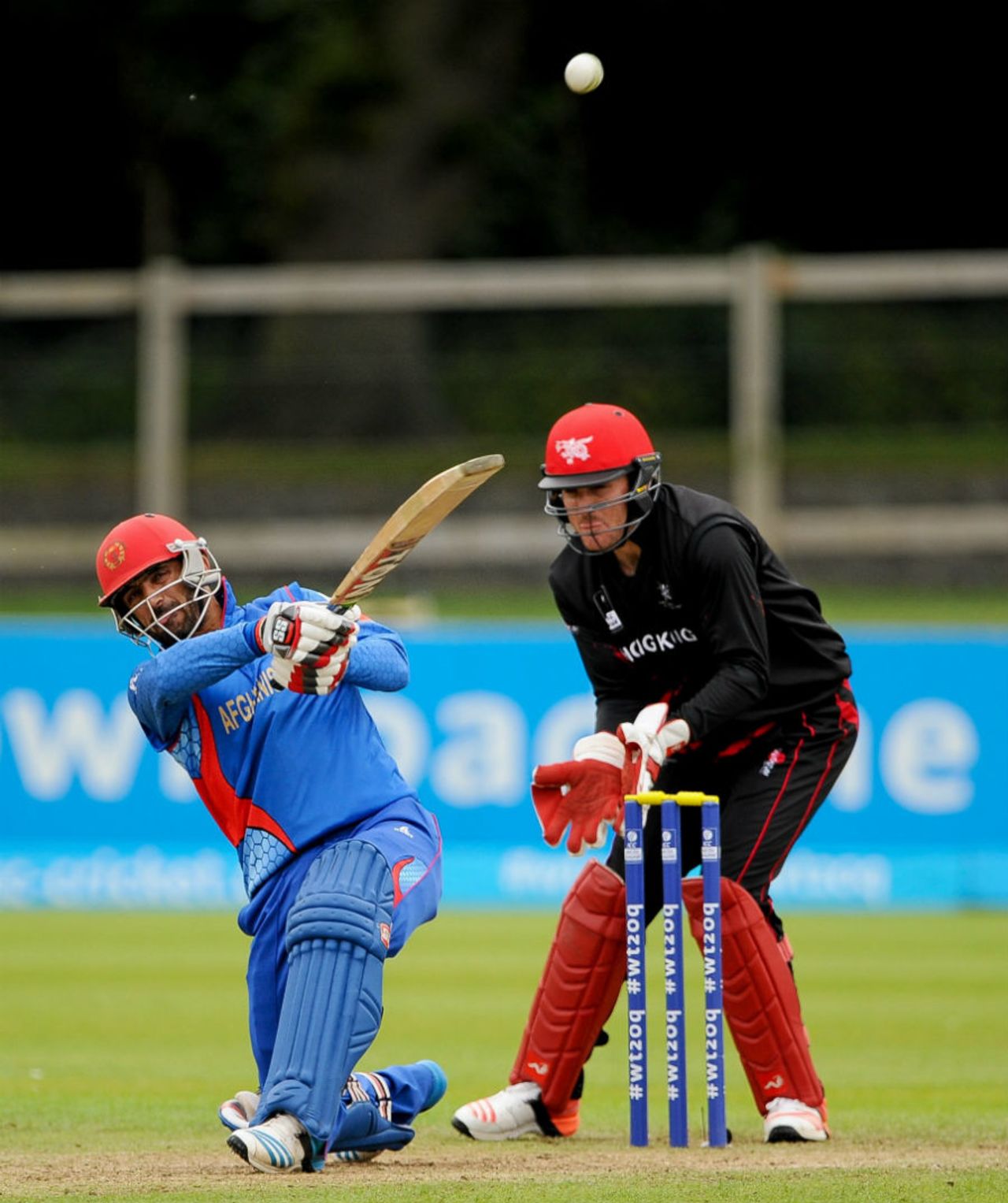 Nawroz Mangal hits it for six, Afghanistan v Hong Kong, World T20 Qualifier, 1st play-off, Dublin, July 21, 2015