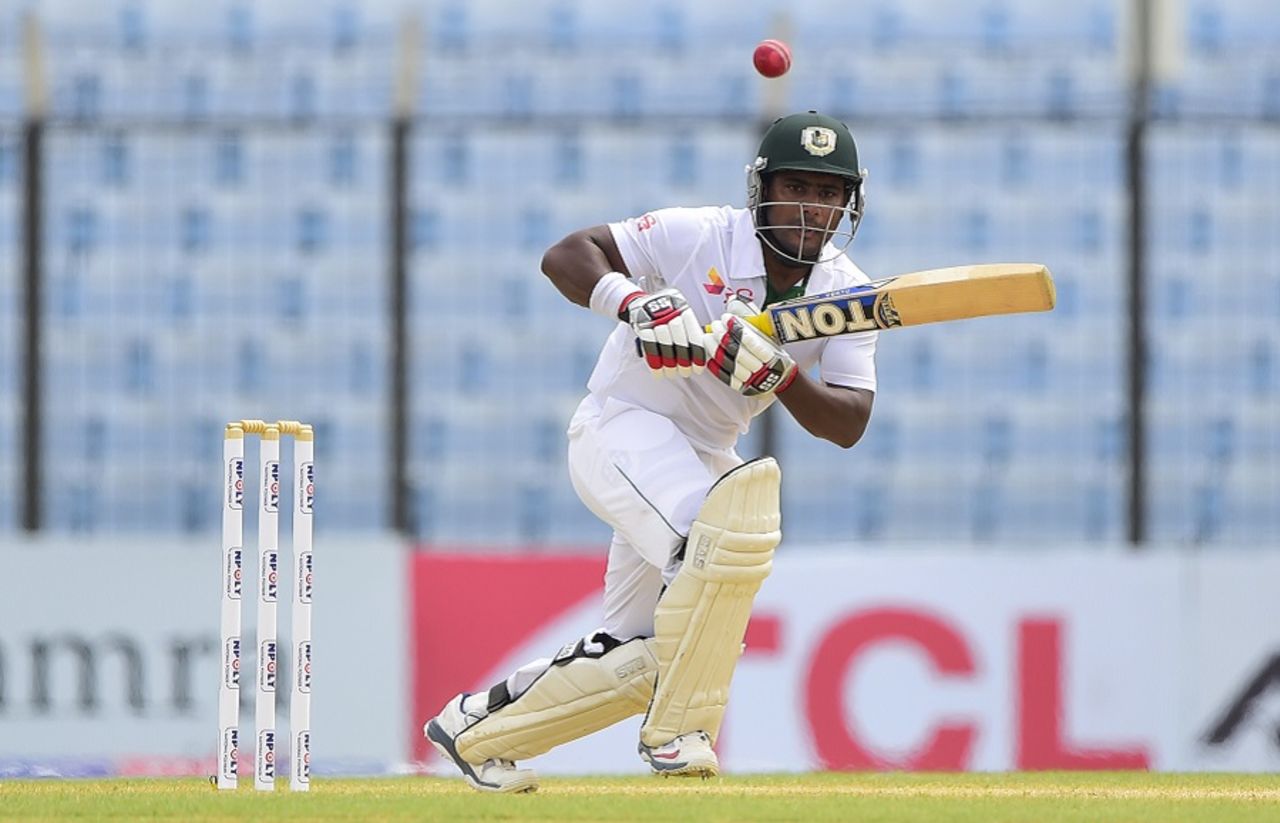 Imrul Kayes works the ball through the leg side, Bangladesh v South Africa, 1st Test, Chittagong, 2nd day, July 22, 2015