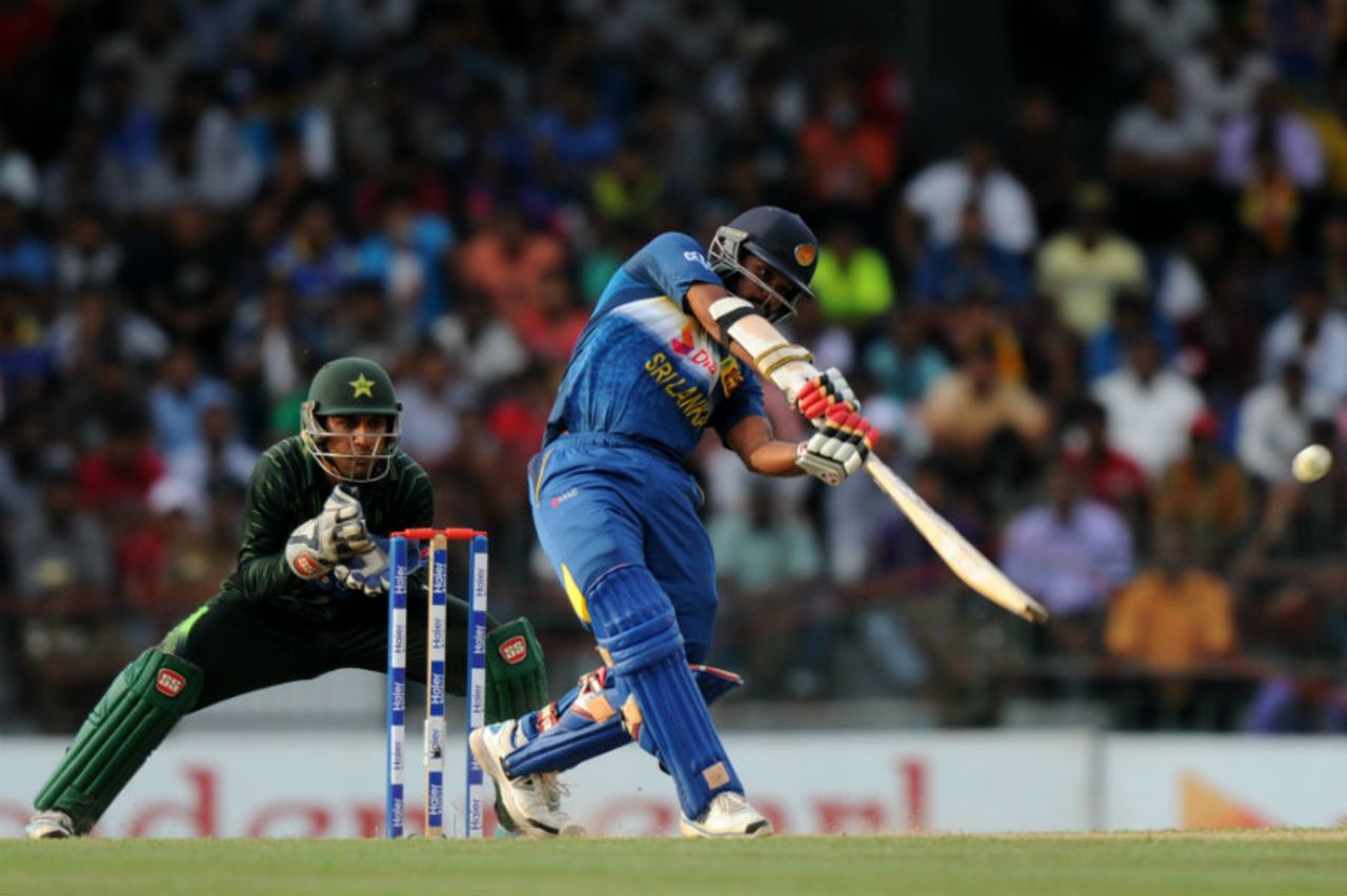 Sachith Pathirana carves it over extra cover, Sri Lanka v Pakistan, 4th ODI, Colombo
