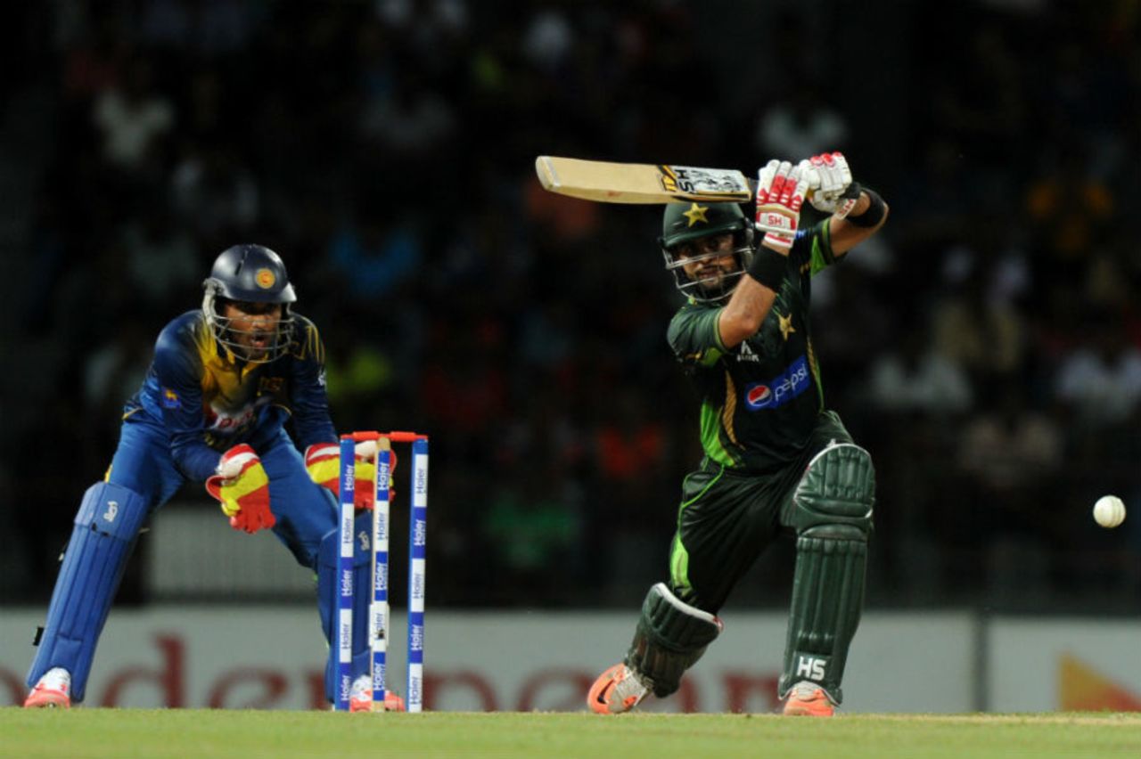 Ahmed Shehzad drives down the ground, Sri Lanka v Pakistan, 4th ODI, Colombo