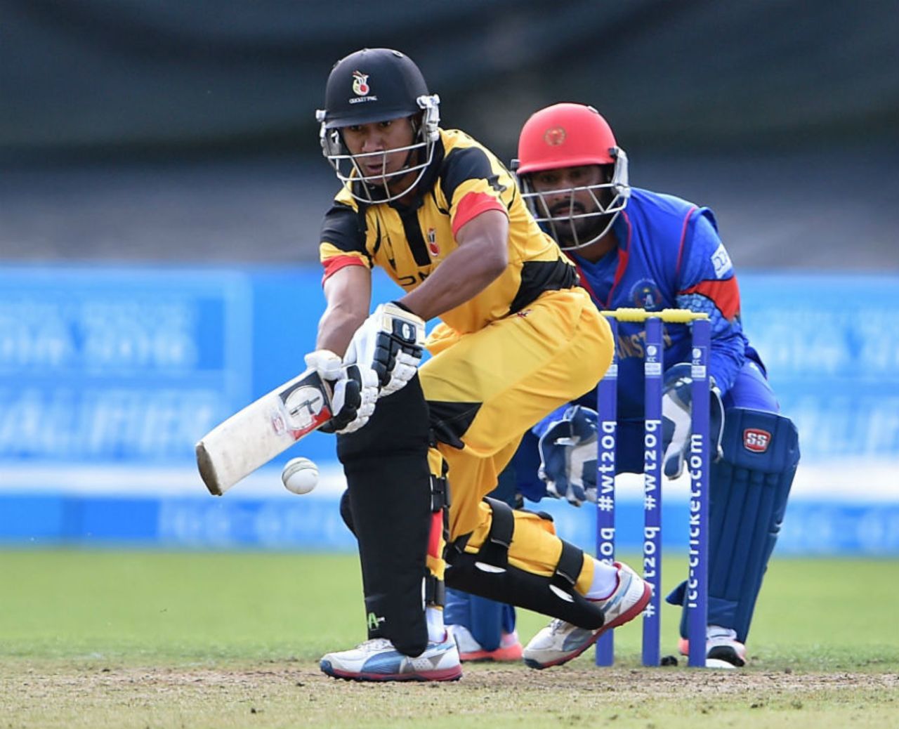 Vani Morea plays it fine, Afghanistan v Papua New Guinea, World T20 Qualifier, 3rd Play-off, Dublin, July 23, 2015