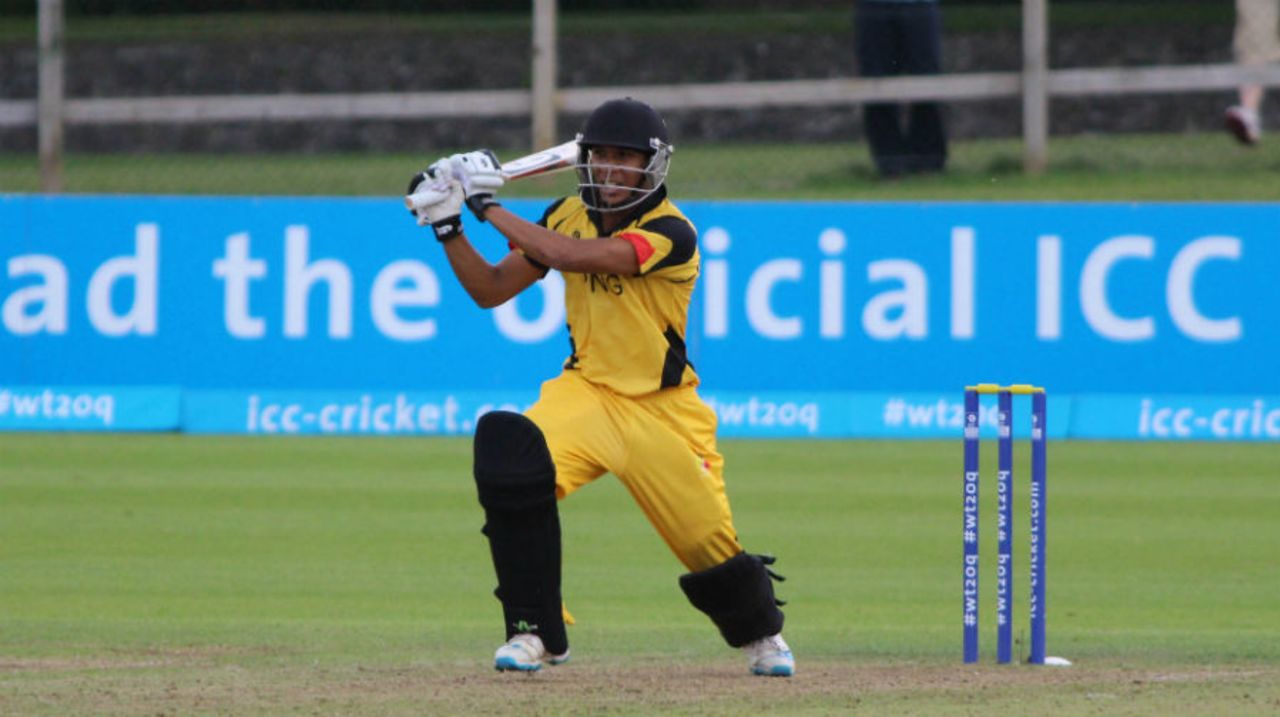 Charles Amini top-scored for Papua New Guinea with a run-a-ball 37, Afghanistan v Papua New Guinea, World T20 Qualifier, 3rd Play-off, Dublin, July 23, 2015