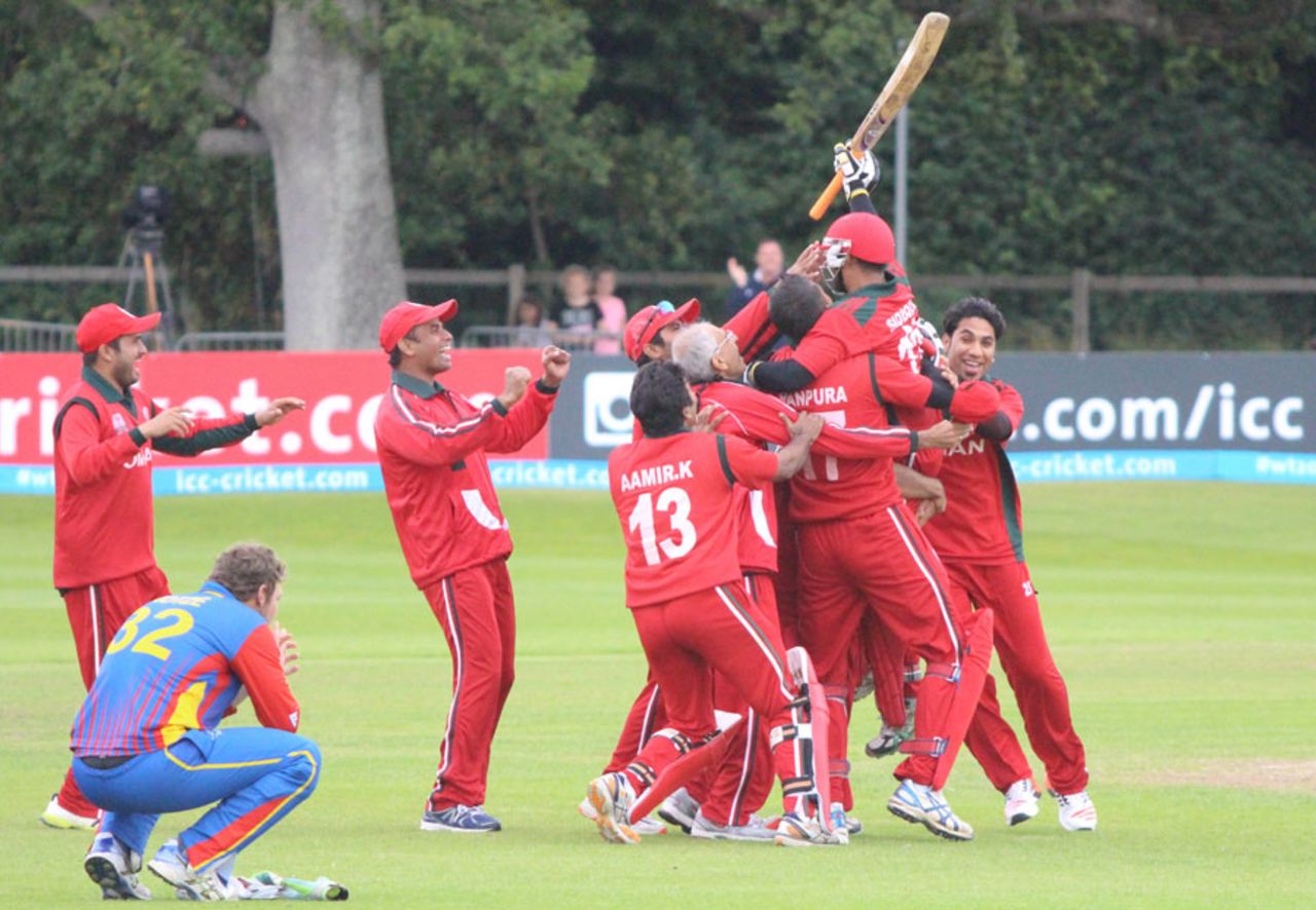 Oman's five-wicket win sparked wild celebrations, Namibia v Oman, World T20 Qualifier, 4th qualifying playoff, Dublin, July 23, 2015