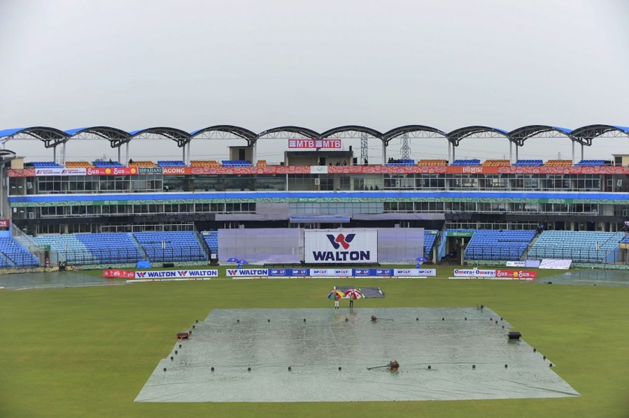 Rain washed out the fourth day, Bangladesh v South Africa, 1st Test, Chittagong, 4th day, July 24, 2015