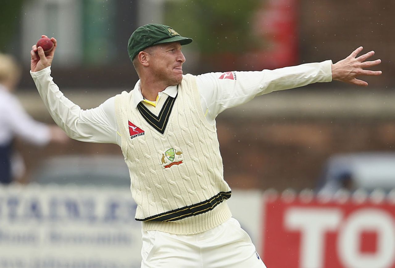 Brad Haddin had a rare chance to show his out-fielding skills, Derbyshire v Australians, Tour match, Derby, 2nd day, July 24, 2015