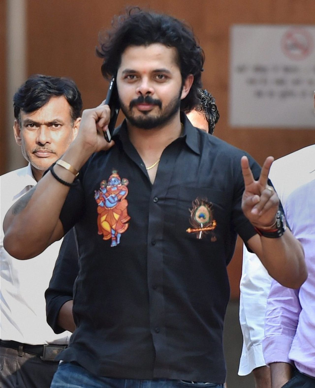 Sreesanth outside a Delhi court after charges were dropped against him, Delhi, July 25, 2015