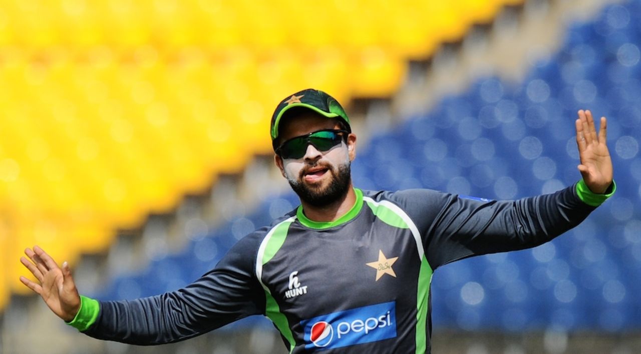 Just chill: Ahmed Shehzad takes it easy in a training session, Hambantota, July 25, 2015