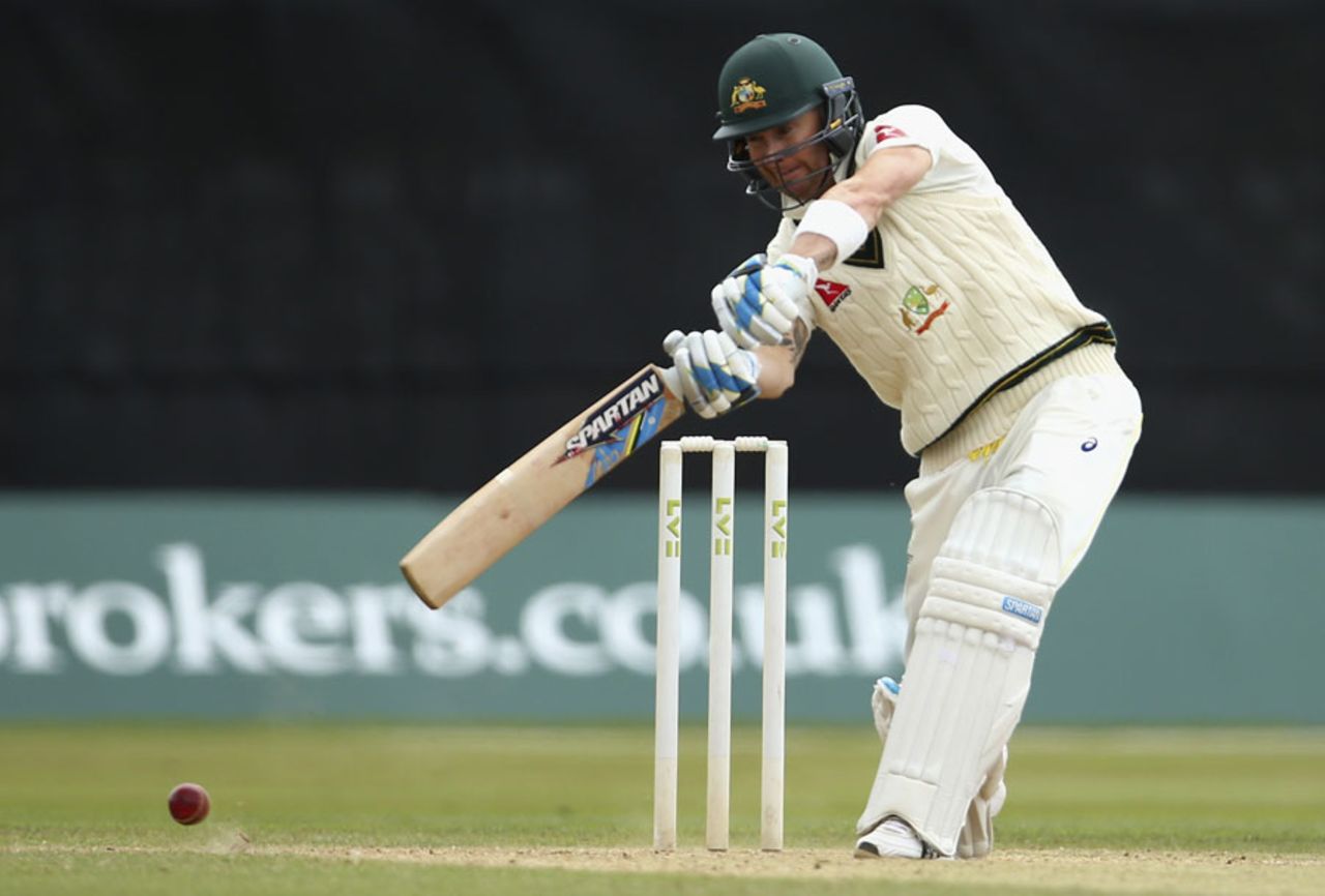 Michael Clarke opened the batting in the second innings, Derbyshire v Australians, Tour match, Derby, 3rd day, July 25, 2015