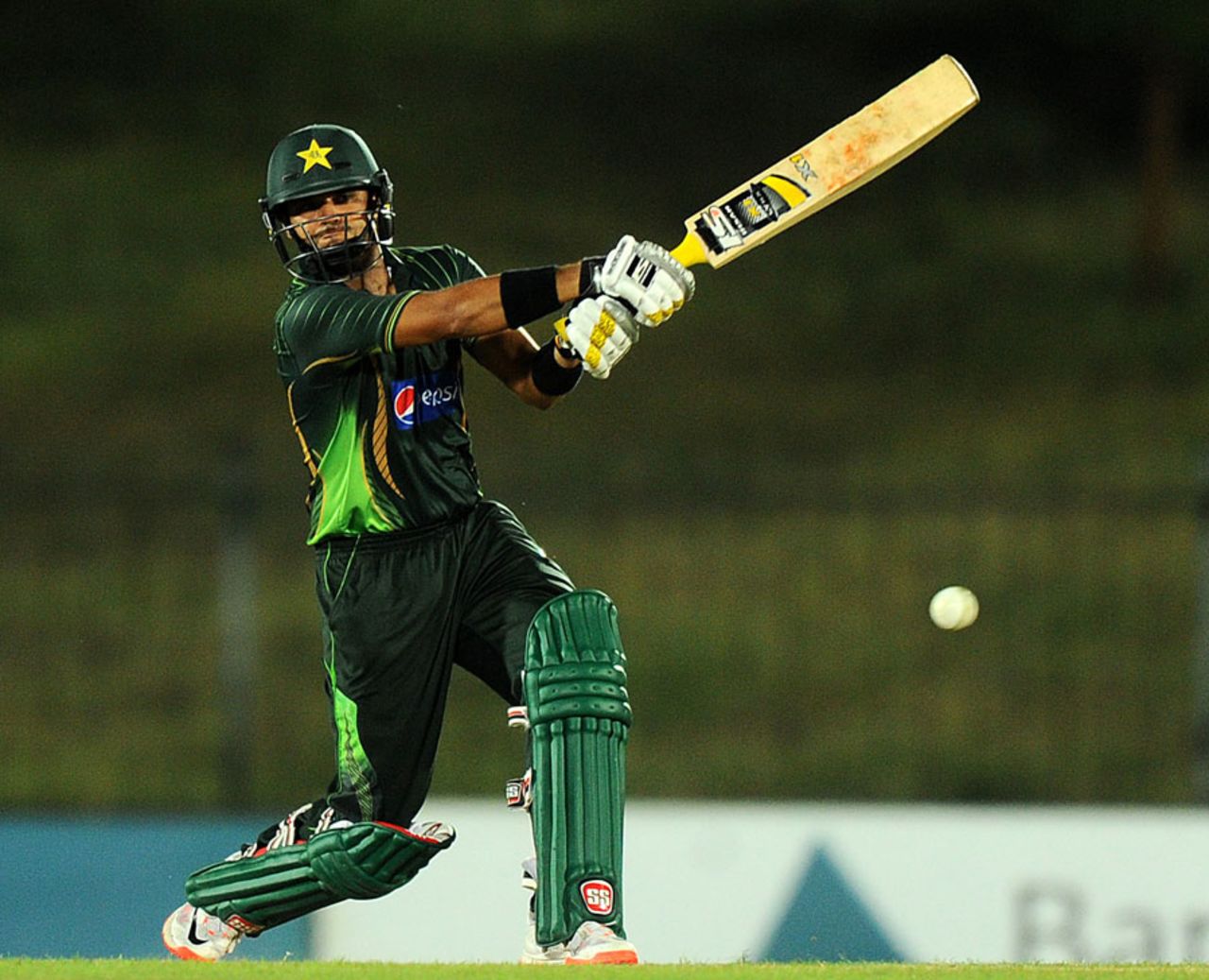 Azhar Ali goes through the off side, Sri Lanka v Pakistan, 5th ODI, Hambantota, July 26, 2015