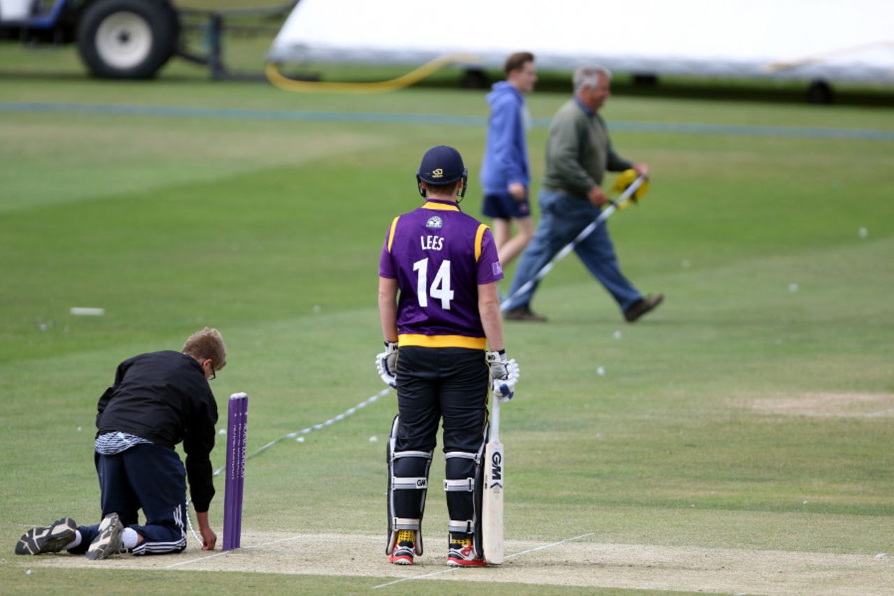 There was a short delay at Scarborough when the fielding circle had to be re-measured, Yorkshire v Gloucestershire, Royal London Cup, Group A, Scarborough, July 26, 2015