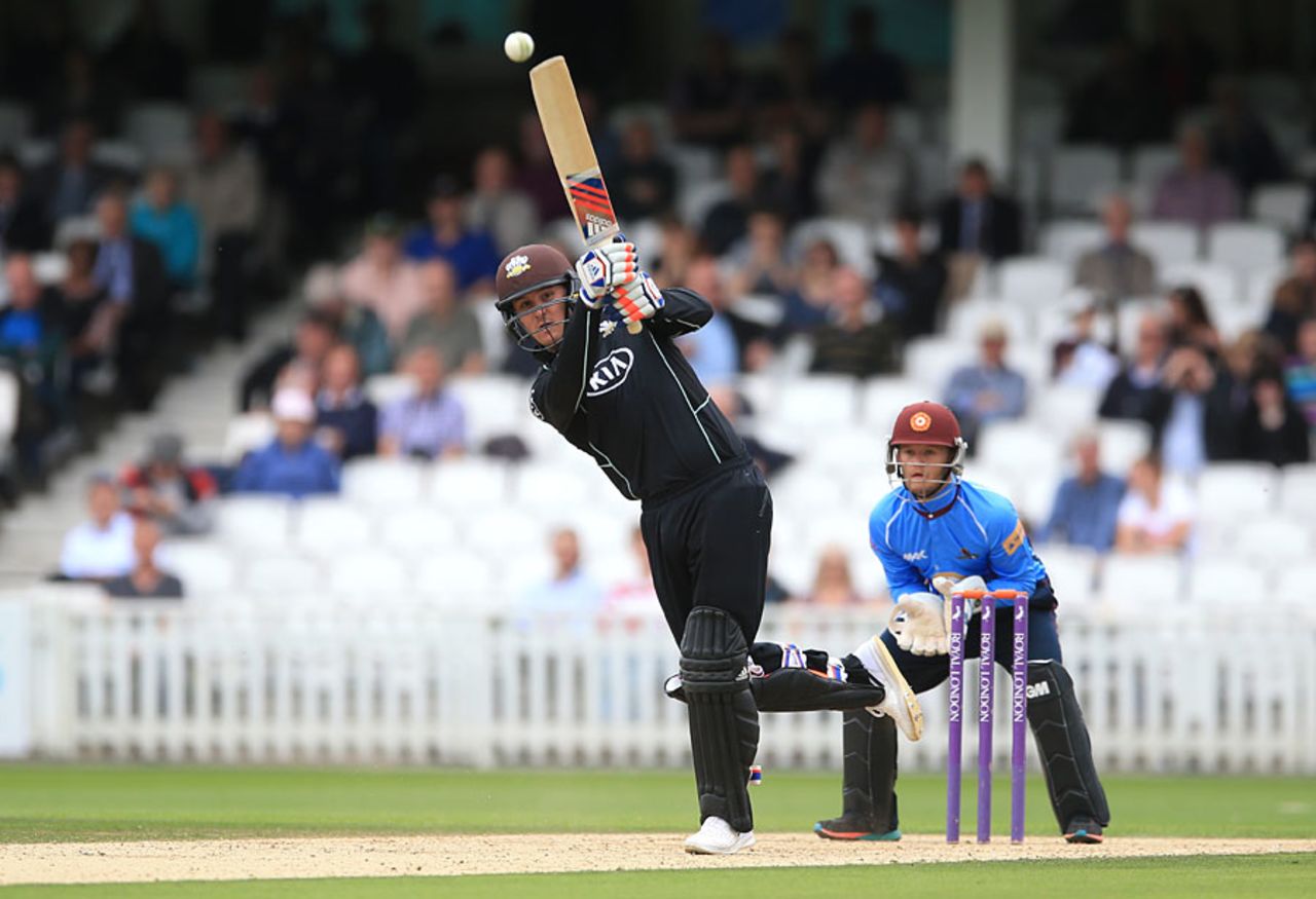 Jason Roy reached a hundred off 74 balls, Surrey v Northamptonshire, Royal London Cup, Group A, Kia Oval, July 27, 2015