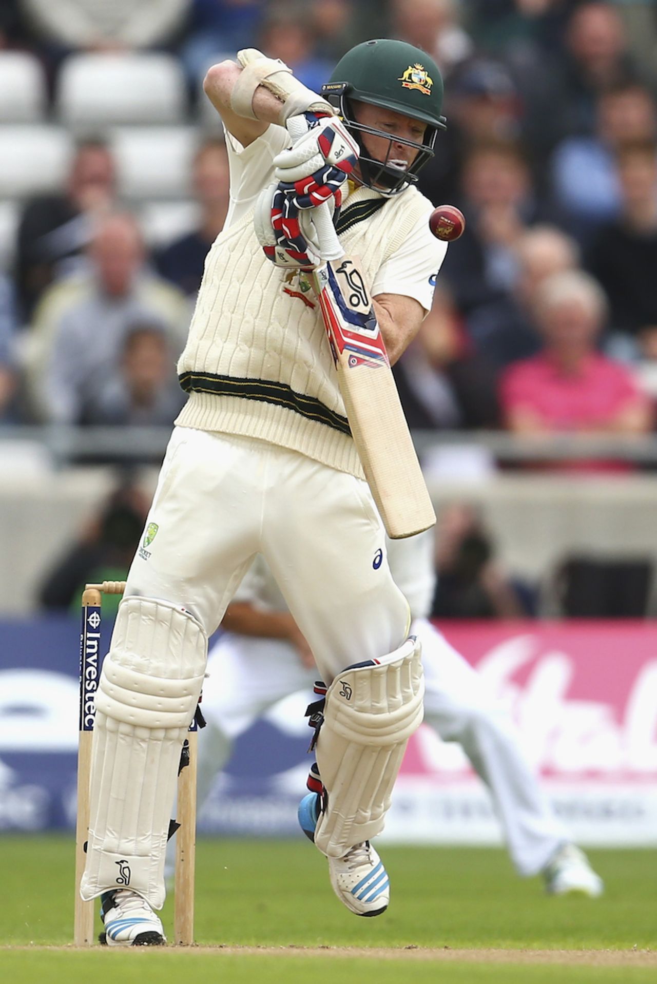 Chris Rogers had to tackle extra bounce early on, England v Australia, 3rd Test, Edgbaston, 1st day, July 29, 2015