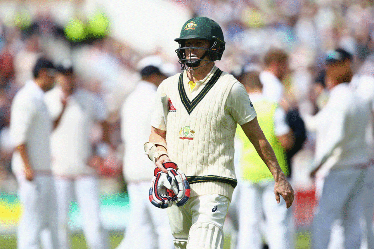 Chris Rogers was Australia's linchpin in the first innings but he fell for 6 second time around, England v Australia, 3rd Test, Edgbaston, 2nd day, July 30, 2015