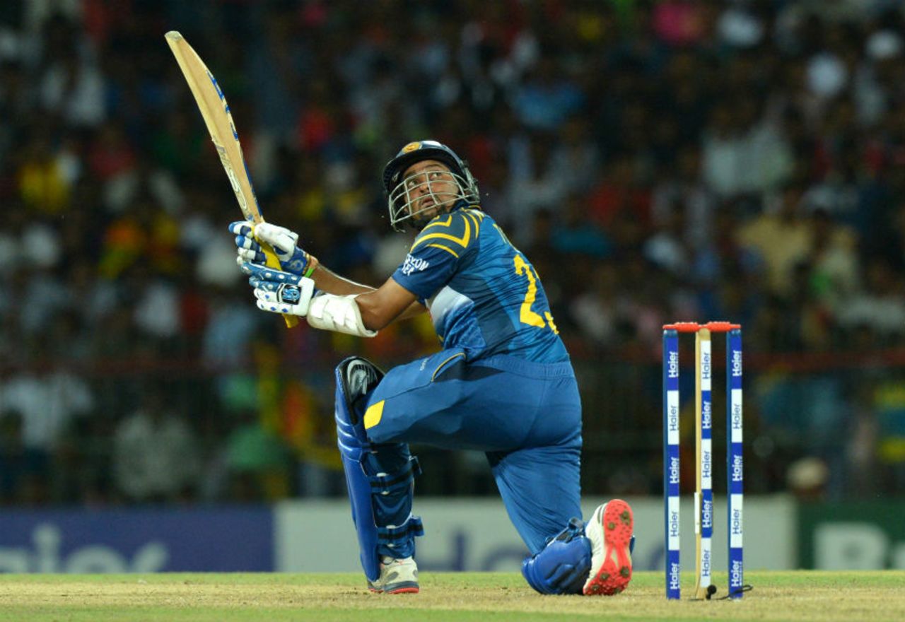 Tillakaratne Dilshan hoists it over the wicketkeeper, Sri Lanka v Pakistan, 1st T20I, Colombo, July 30, 2015