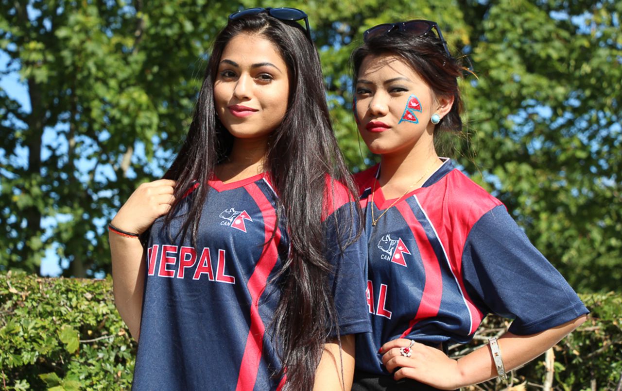 Female fans show their spirit for Nepal, Scotland v Nepal, ICC World Cricket League Championship, Ayr, July 29, 2015