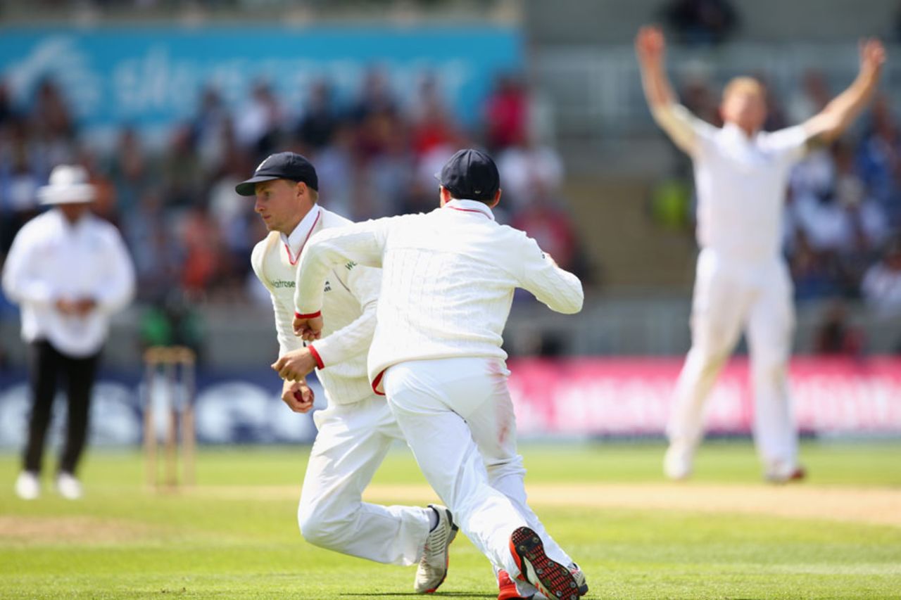 Joe Root snapped up a sharp catch to remove Josh Hazlewood, England v Australia, 3rd Test, Edgbaston, 3rd day, July 31, 2015