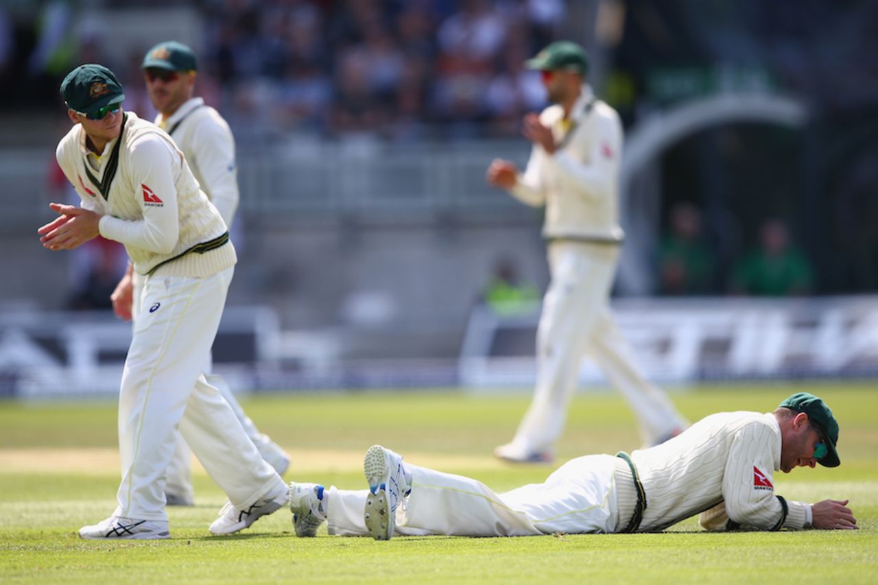 A disappointed Michael Clarke after dropping Ian Bell, England v Australia, 3rd Test, Edgbaston, 3rd day, July 31, 2015