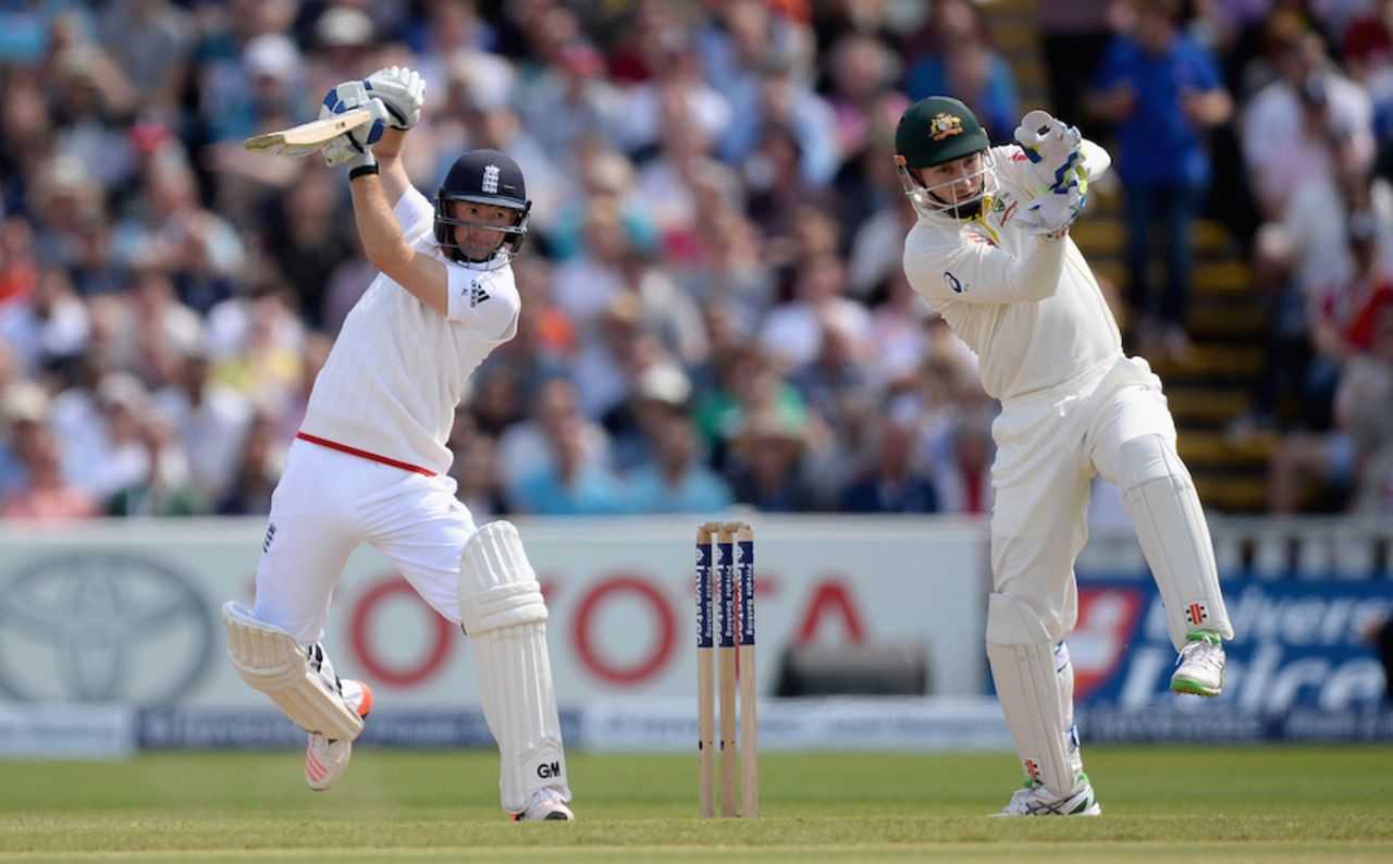 Adam Lyth punches off the back foot, England v Australia, 3rd Test, Edgbaston, 3rd day, July 31, 2015