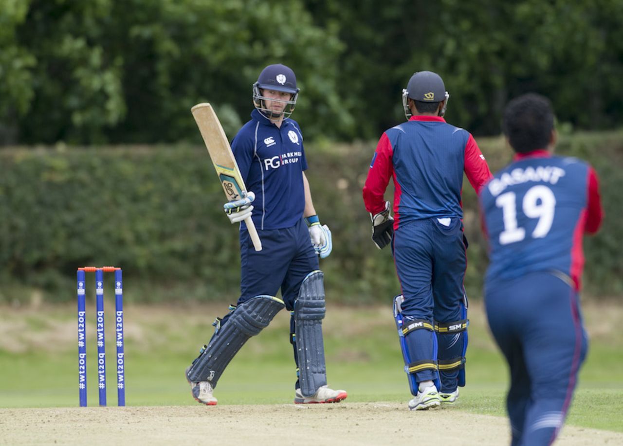 Matthew Cross scored an unbeaten fifty, Scotland v Nepal, ICC World Cricket League Championship, Ayr, August 1, 2015