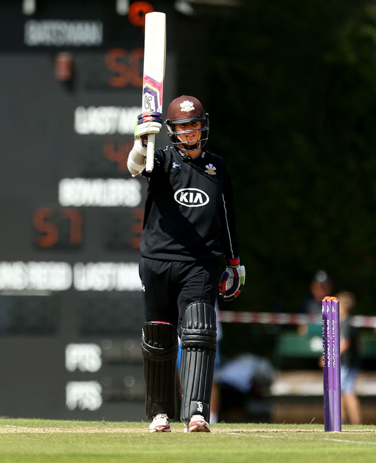 Steven Davies made a century from 96 balls, Surrey v Derbyshire, Royal London Cup, Group A, Guildford, August 2, 2015